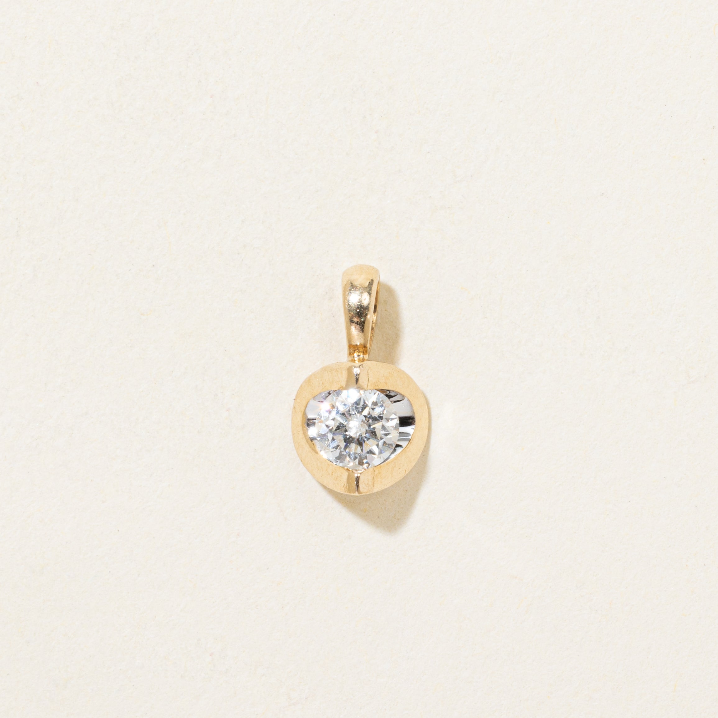 Tension Set Solitaire Diamond Pendant | 0.22ct