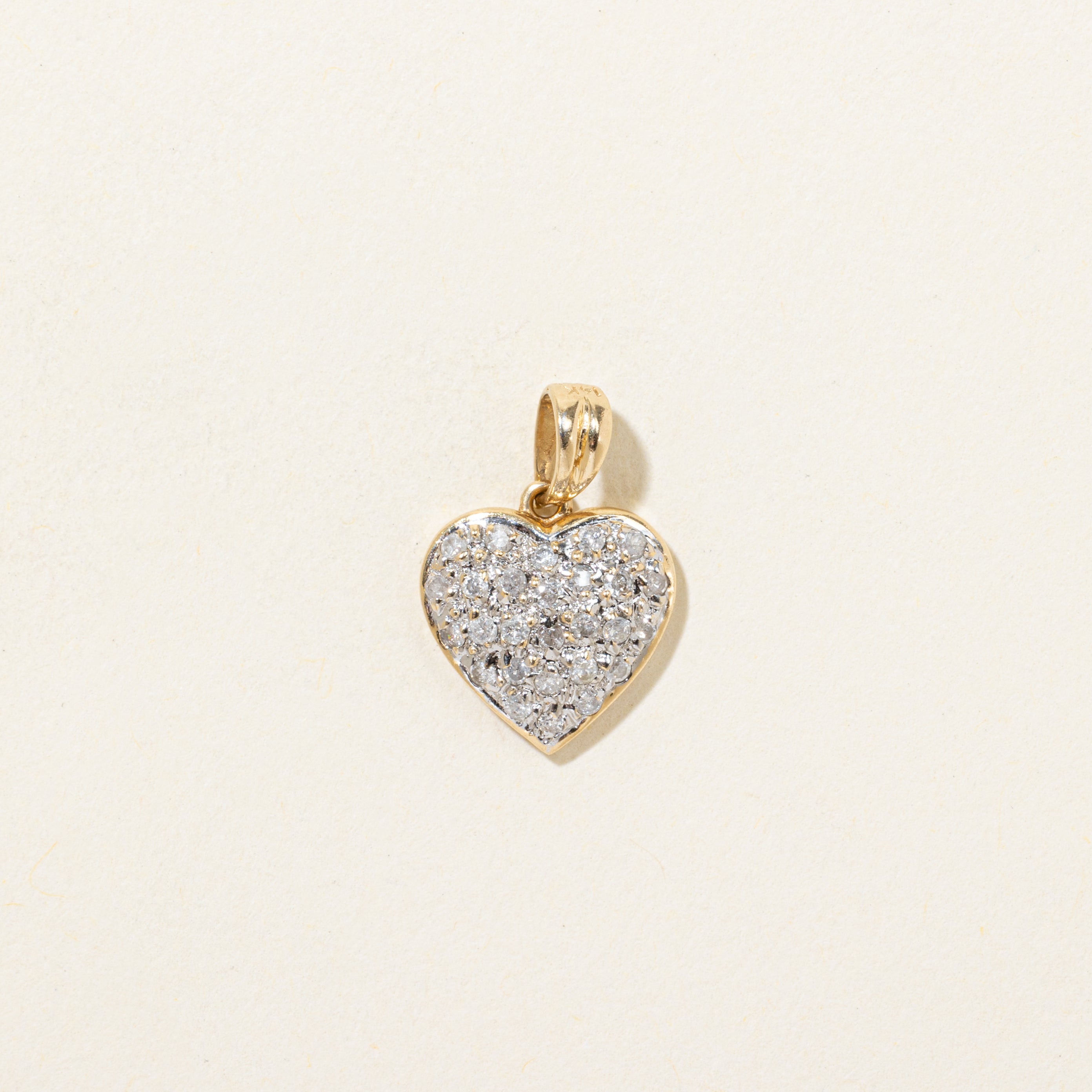 Pave Set Diamond Heart Pendant | 0.19ctw