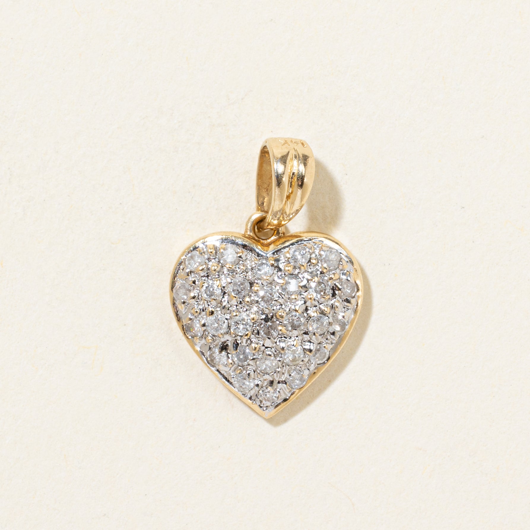 Pave Set Diamond Heart Pendant | 0.19ctw