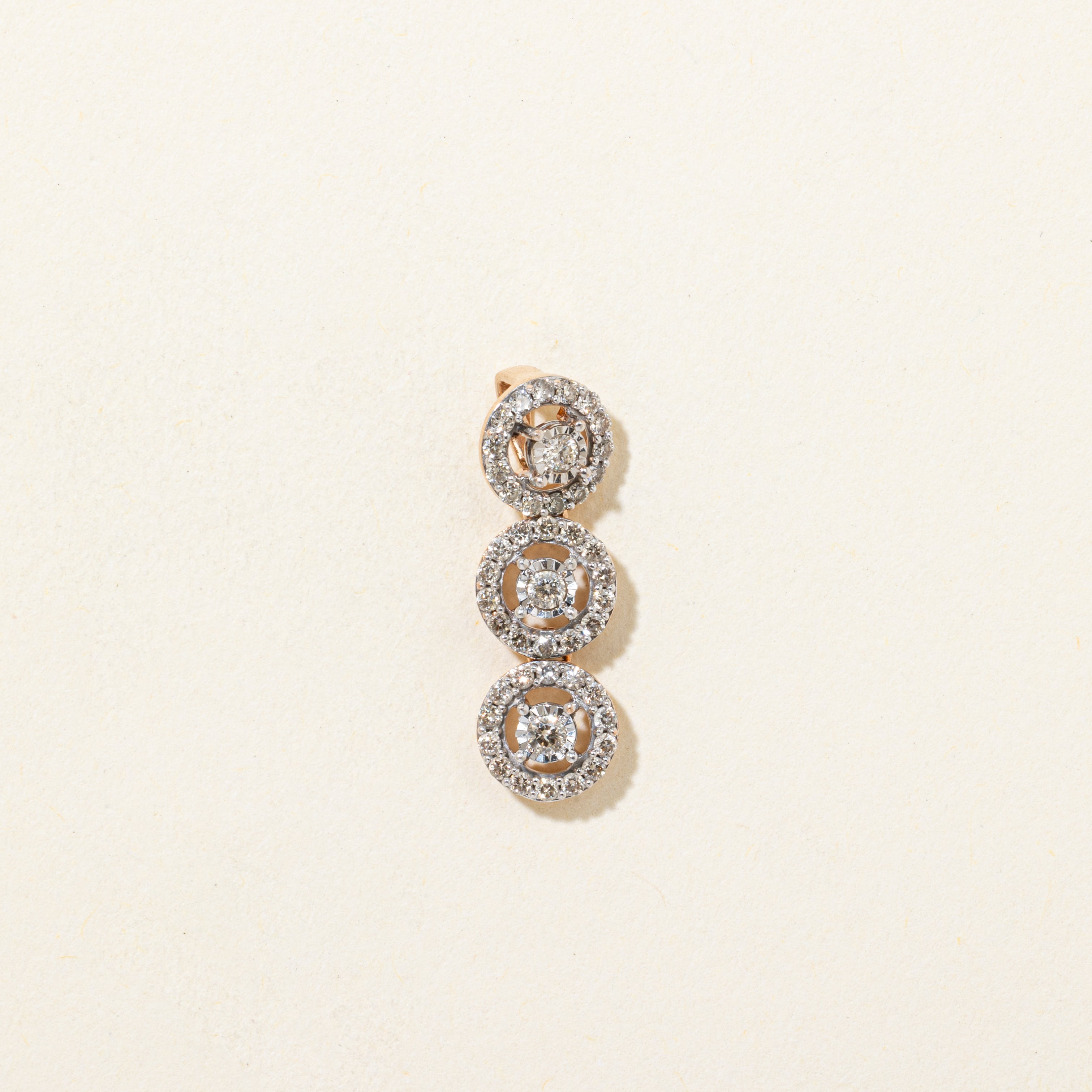 Illusion Set Diamond Halo Column Pendant | 0.30ctw
