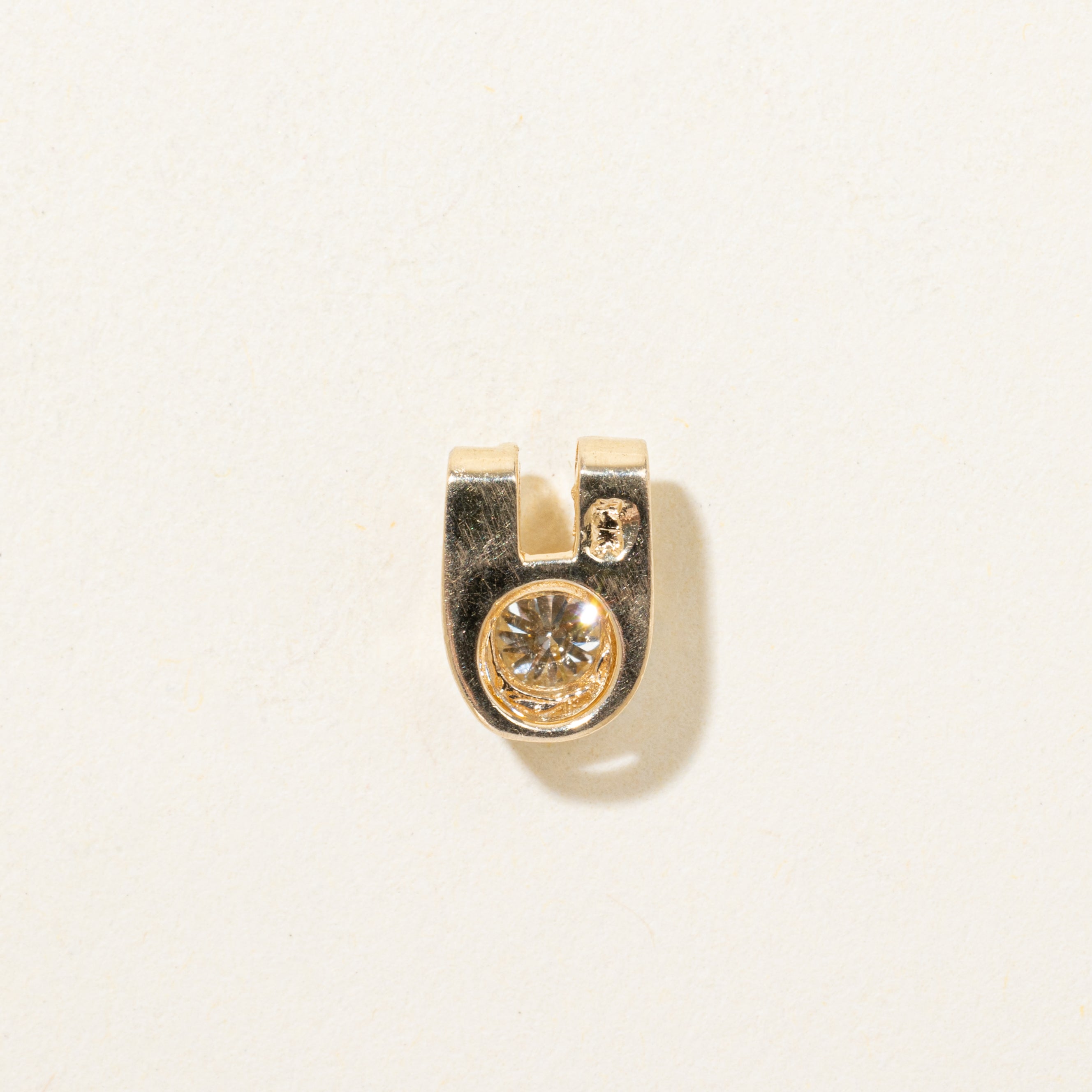 Two Tone Semi Bezel Set Diamond Pendant | 0.25ct