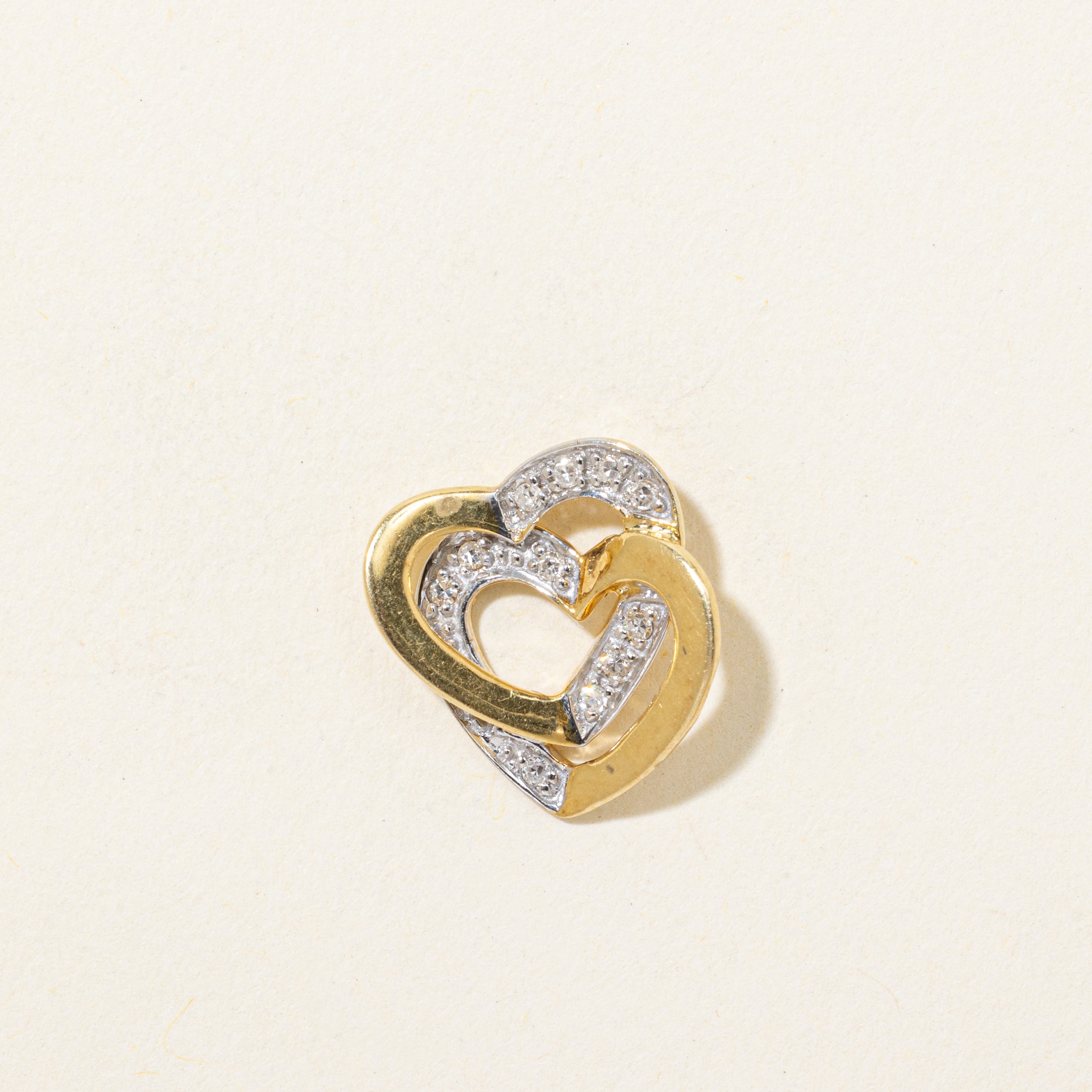 18k Diamond Interlocking Hearts Pendant | 0.06ctw
