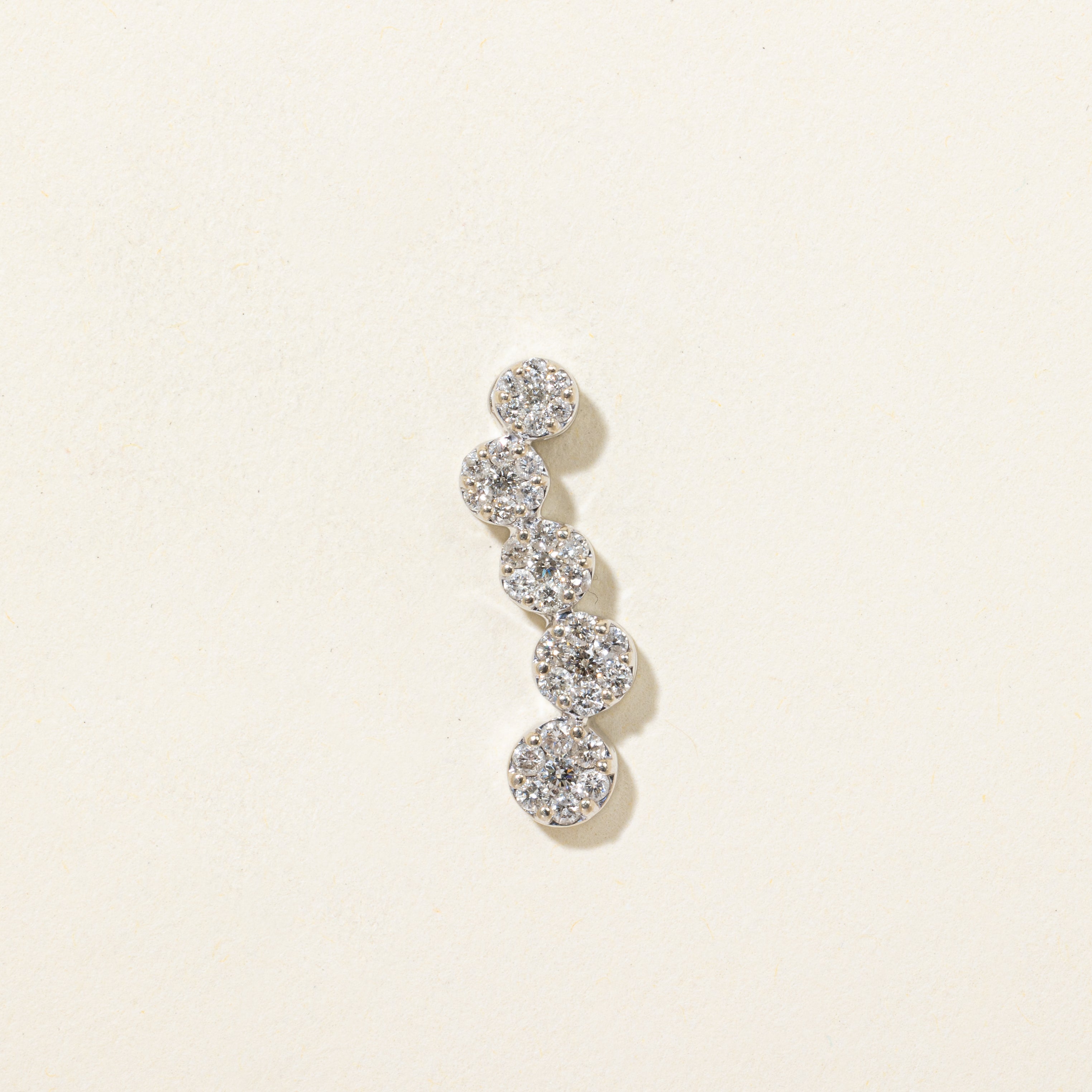 White Gold Diamond Cluster Journey Pendant | 0.50ctw