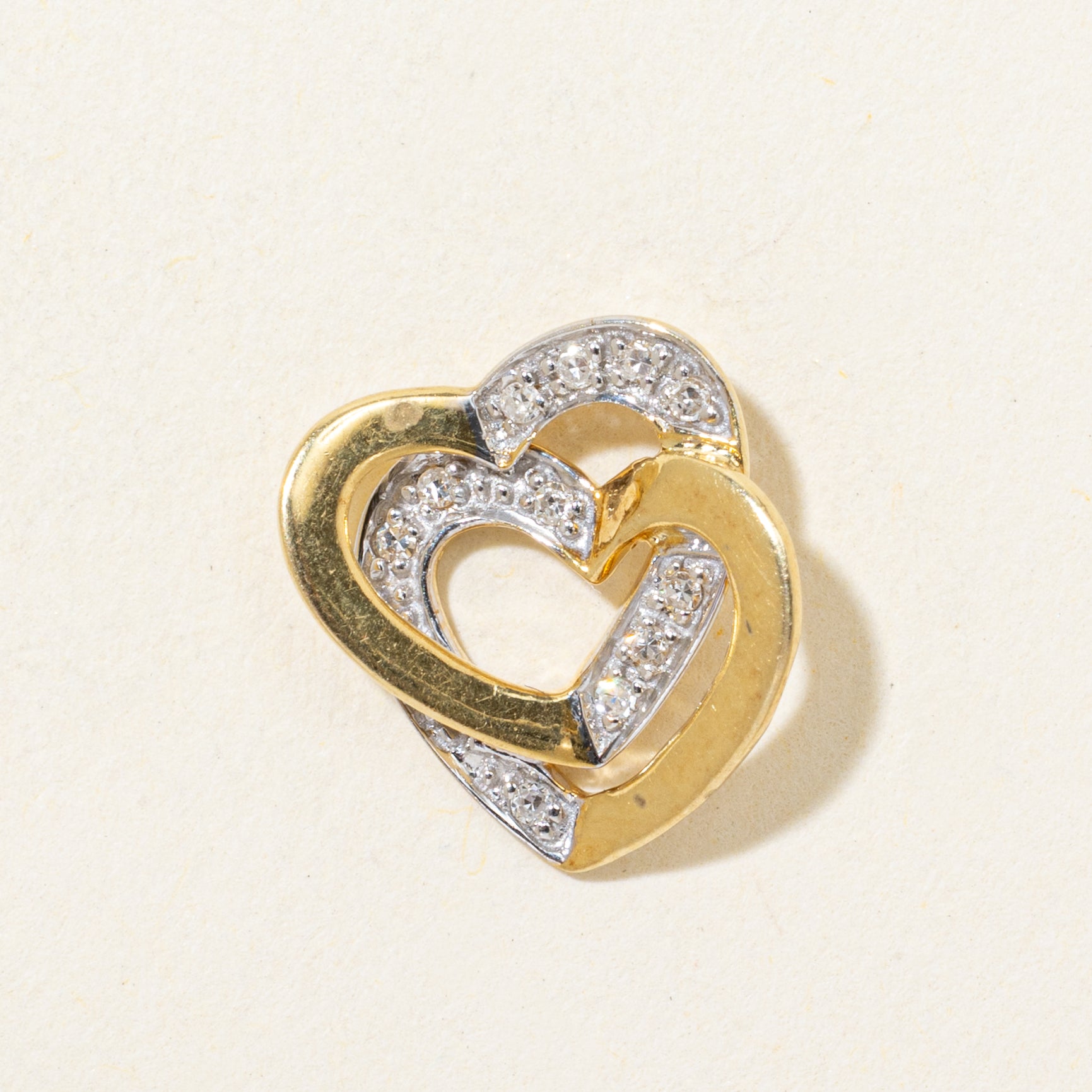 18k Diamond Interlocking Hearts Pendant | 0.06ctw