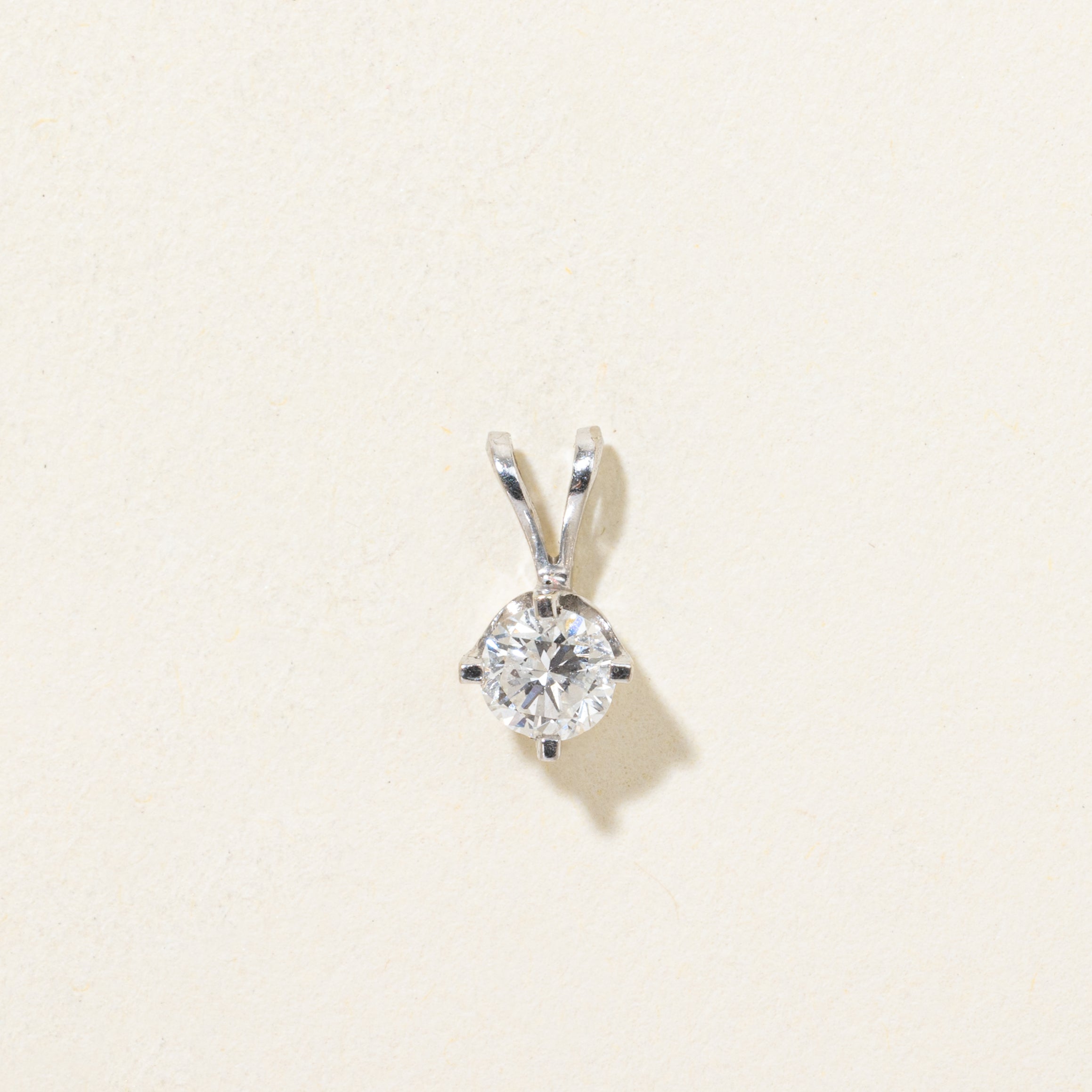 White Gold Solitaire Diamond Pendant | 0.29ct