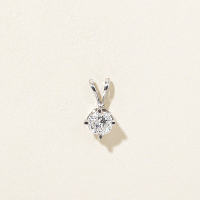 White Gold Solitaire Diamond Pendant | 0.29ct