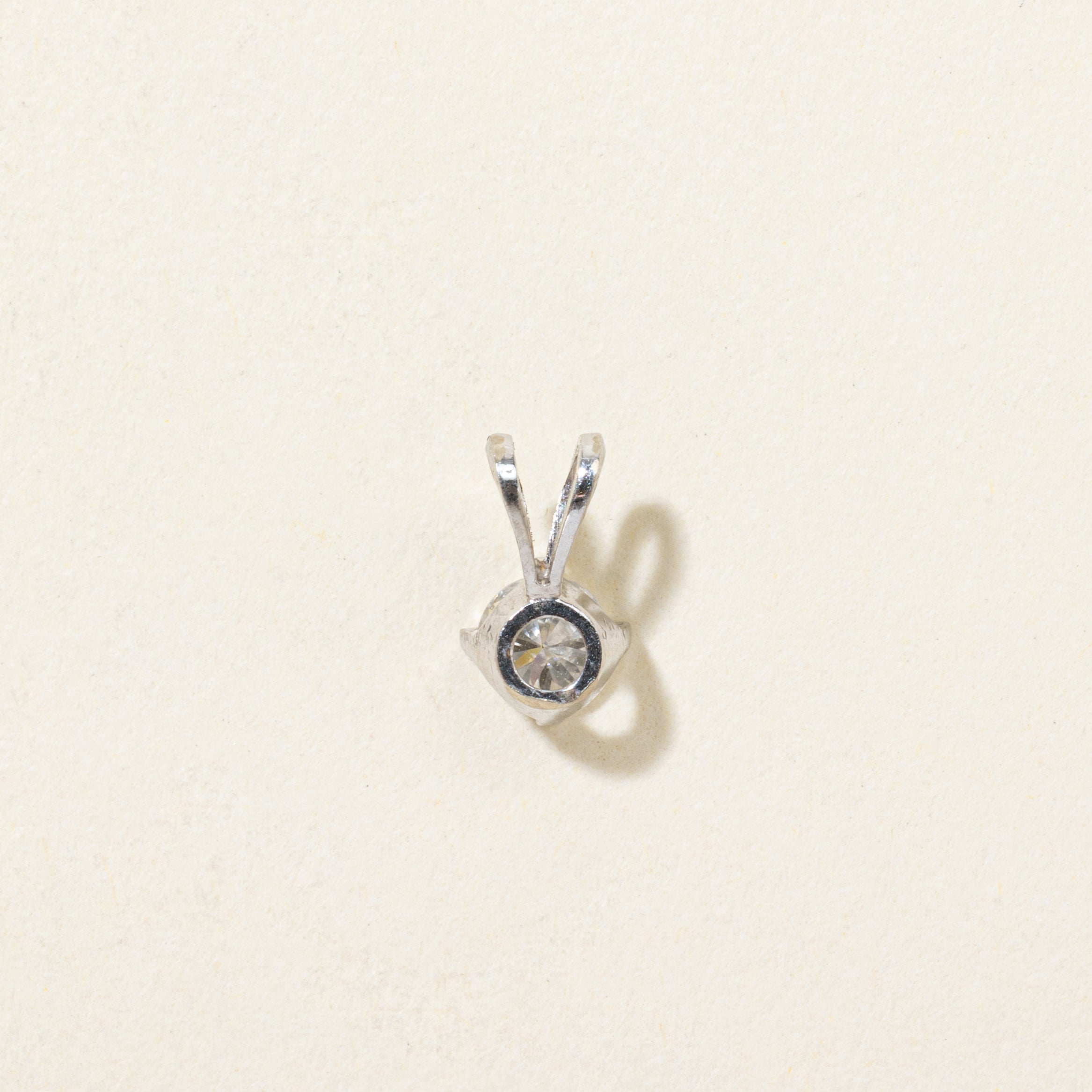 White Gold Solitaire Diamond Pendant | 0.29ct