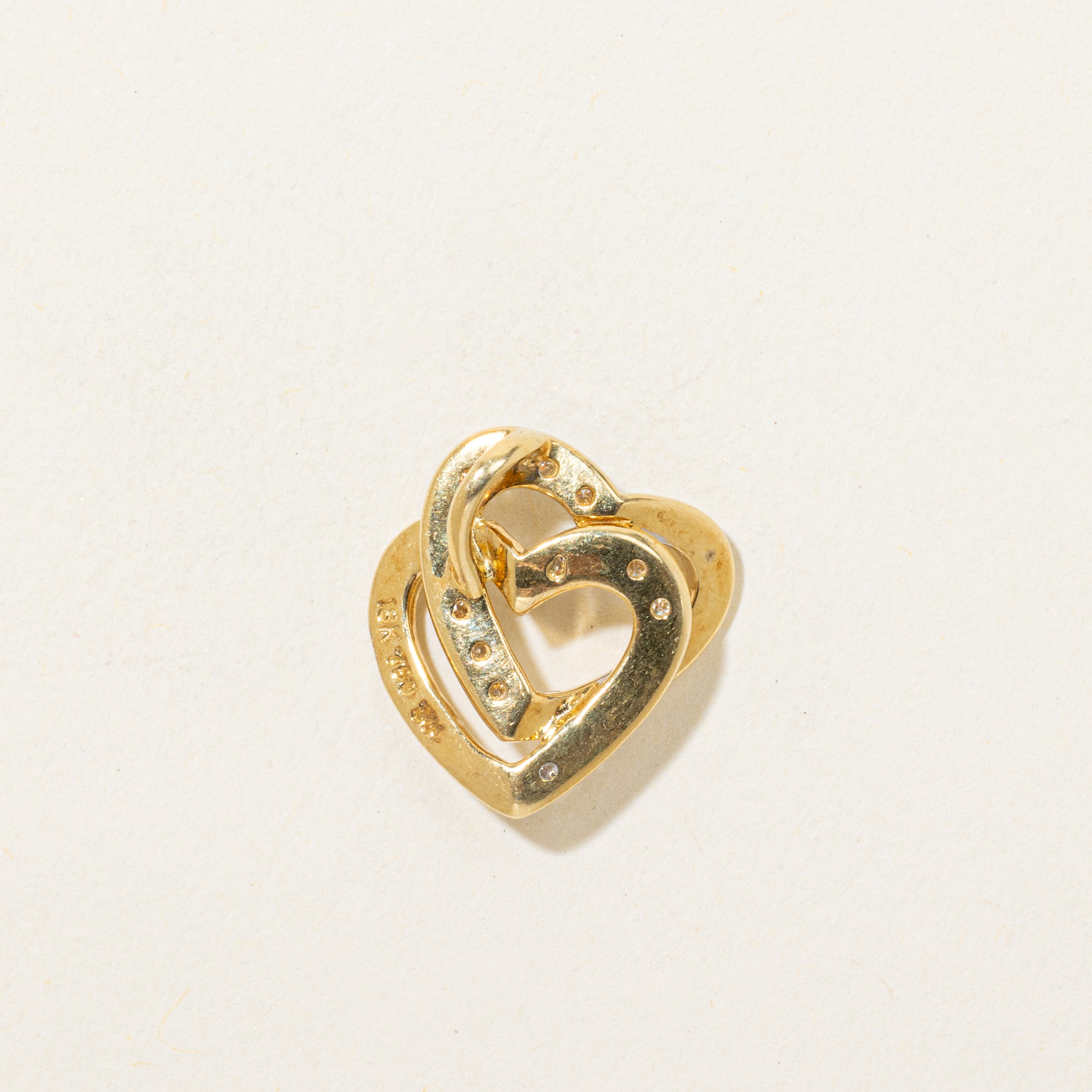 18k Diamond Interlocking Hearts Pendant | 0.06ctw