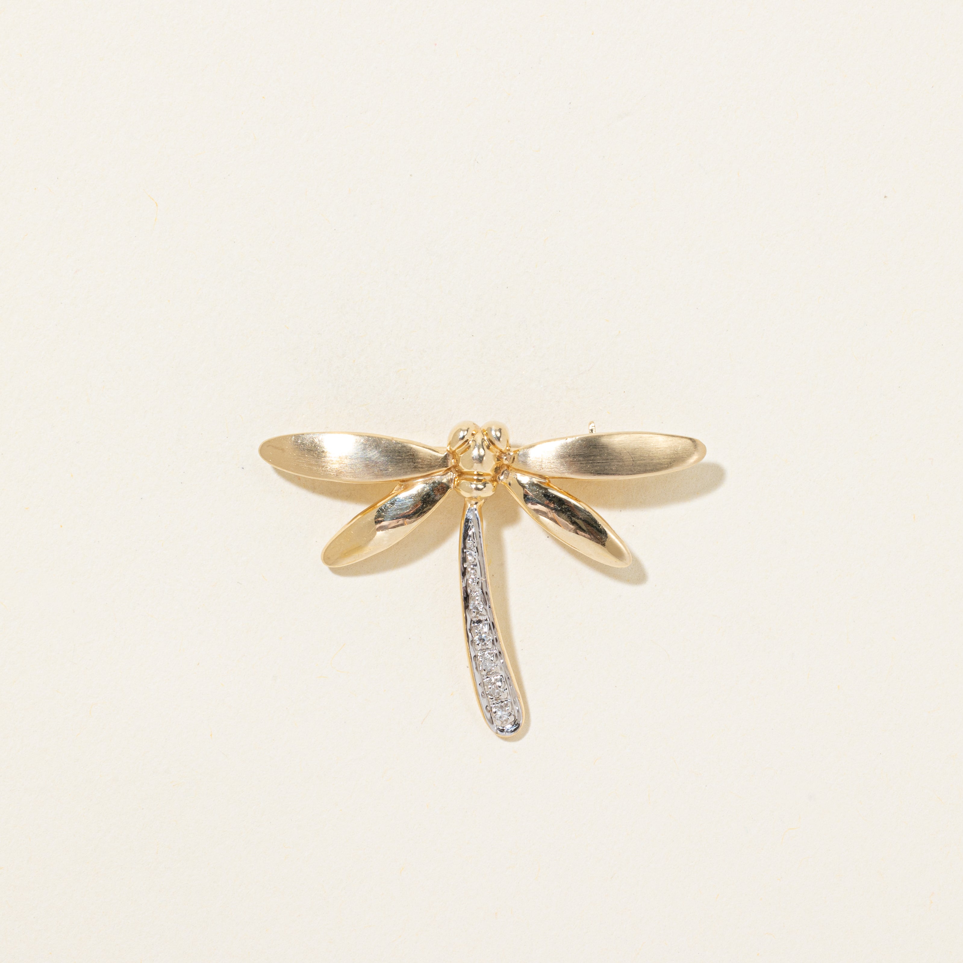 Diamond Dragonfly Brooch | 0.03ctw