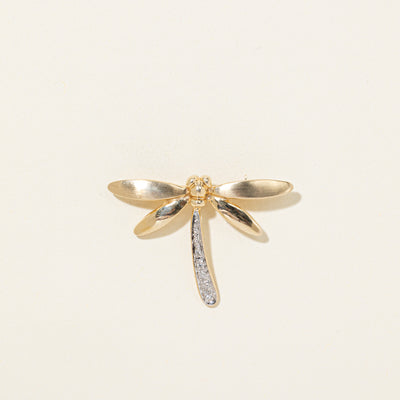 Diamond Dragonfly Brooch | 0.03ctw