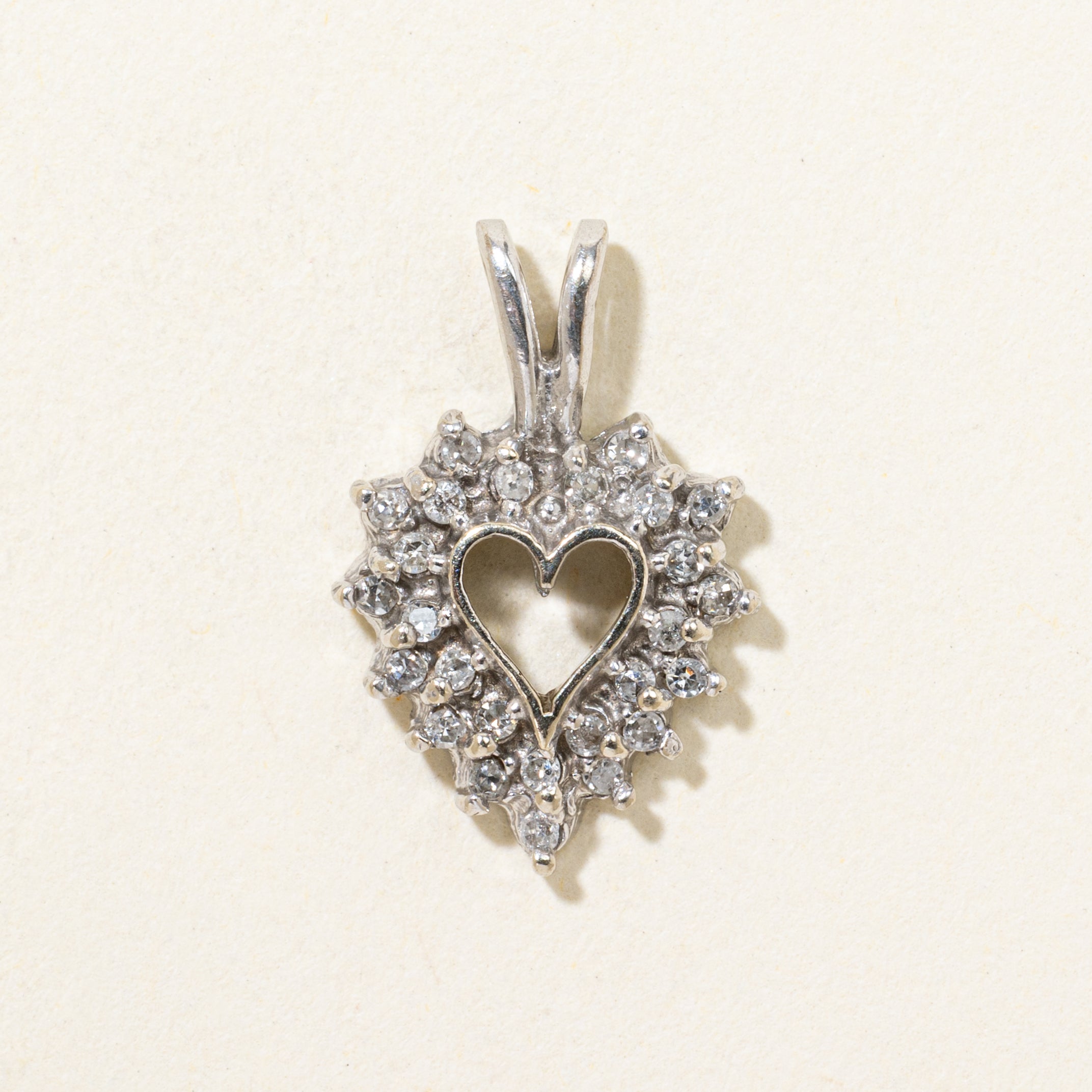 Diamond Cluster Heart Pendant | 0.15ctw