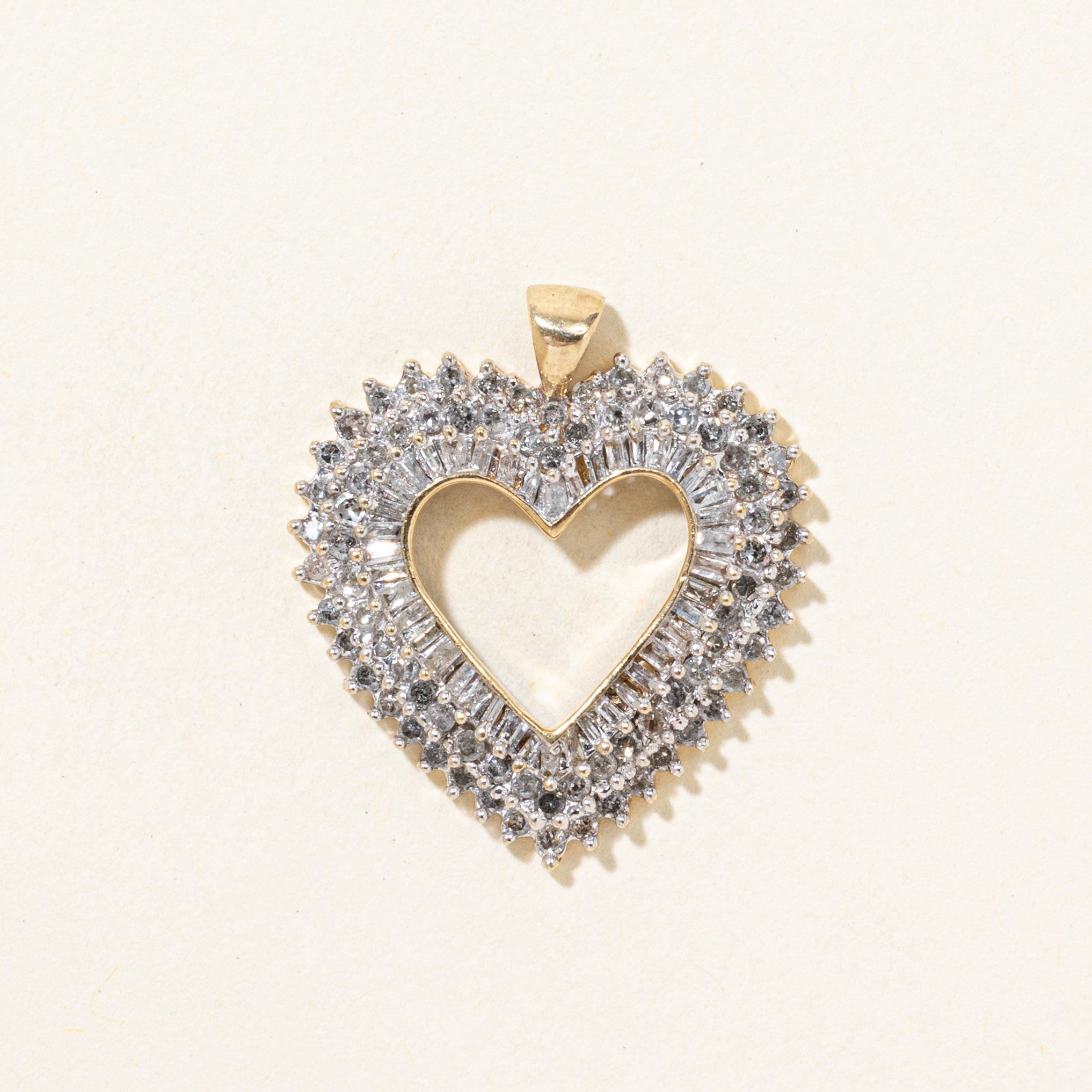 Mixed Cut Cut Diamond Cluster Heart Pendant | 1.03ctw