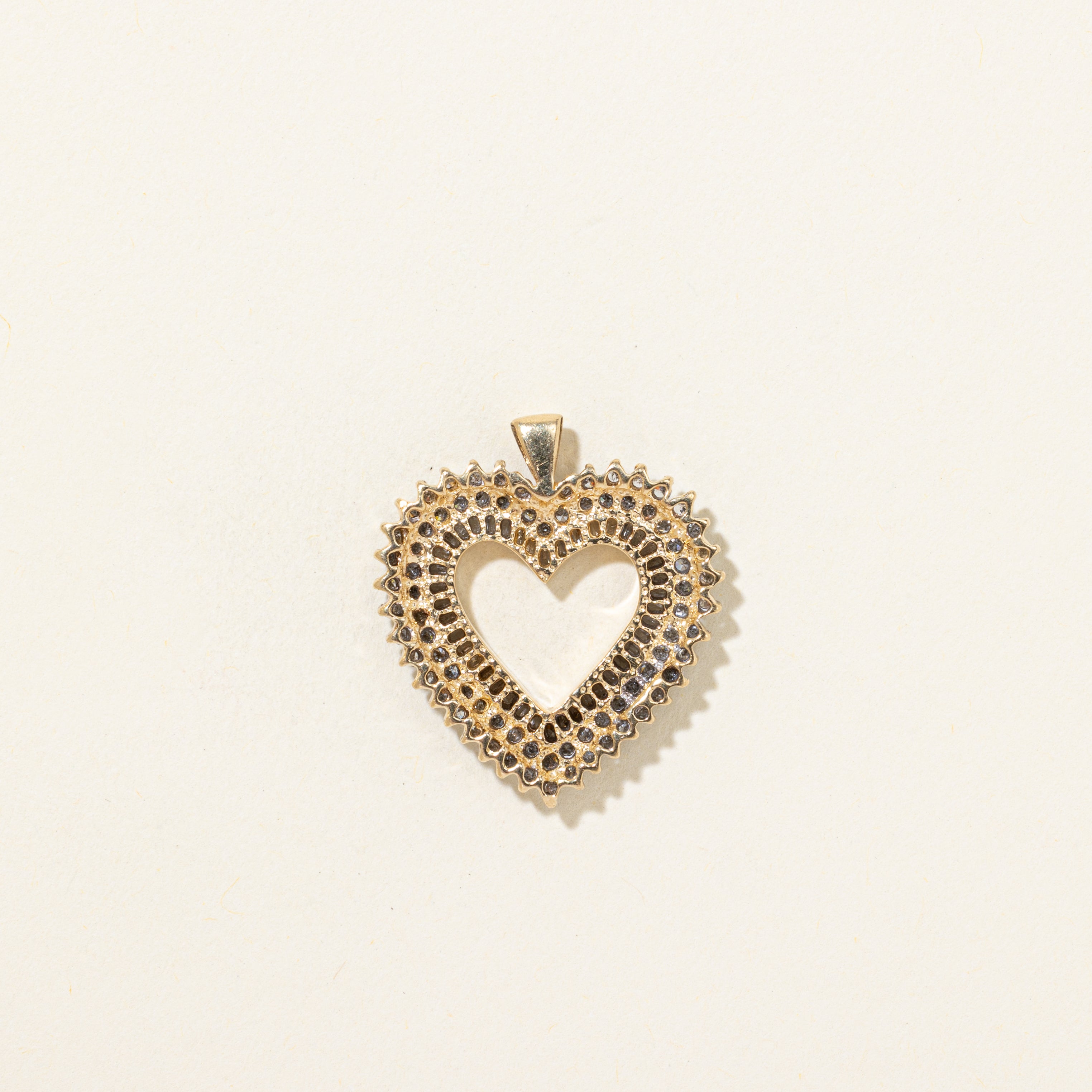 Mixed Cut Cut Diamond Cluster Heart Pendant | 1.03ctw