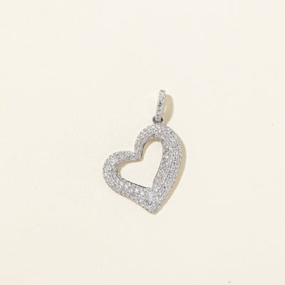 Pave Set Diamond Open Heart Pendant | 1.00ctw