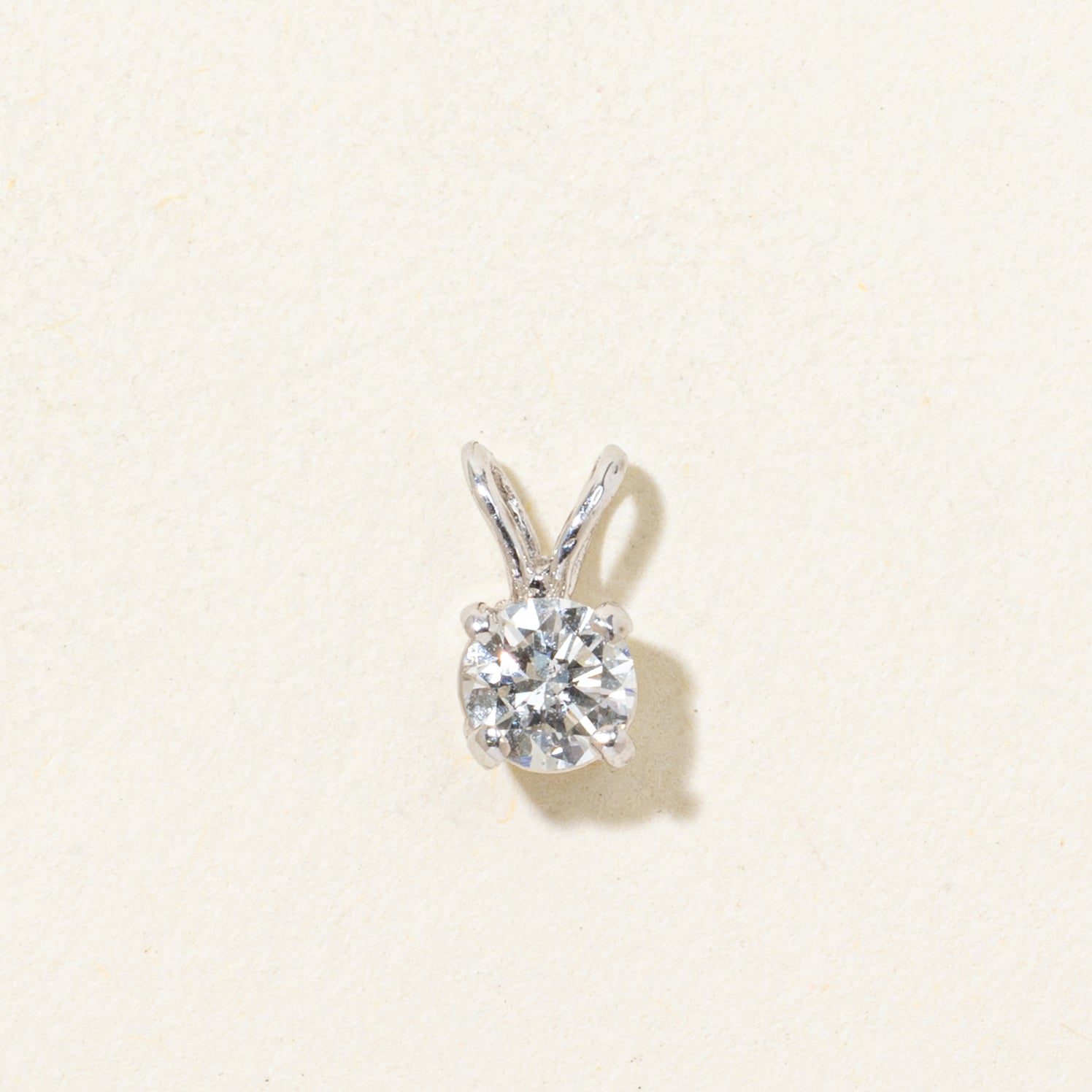 White Gold Solitaire Diamond Pendant | 0.25ct