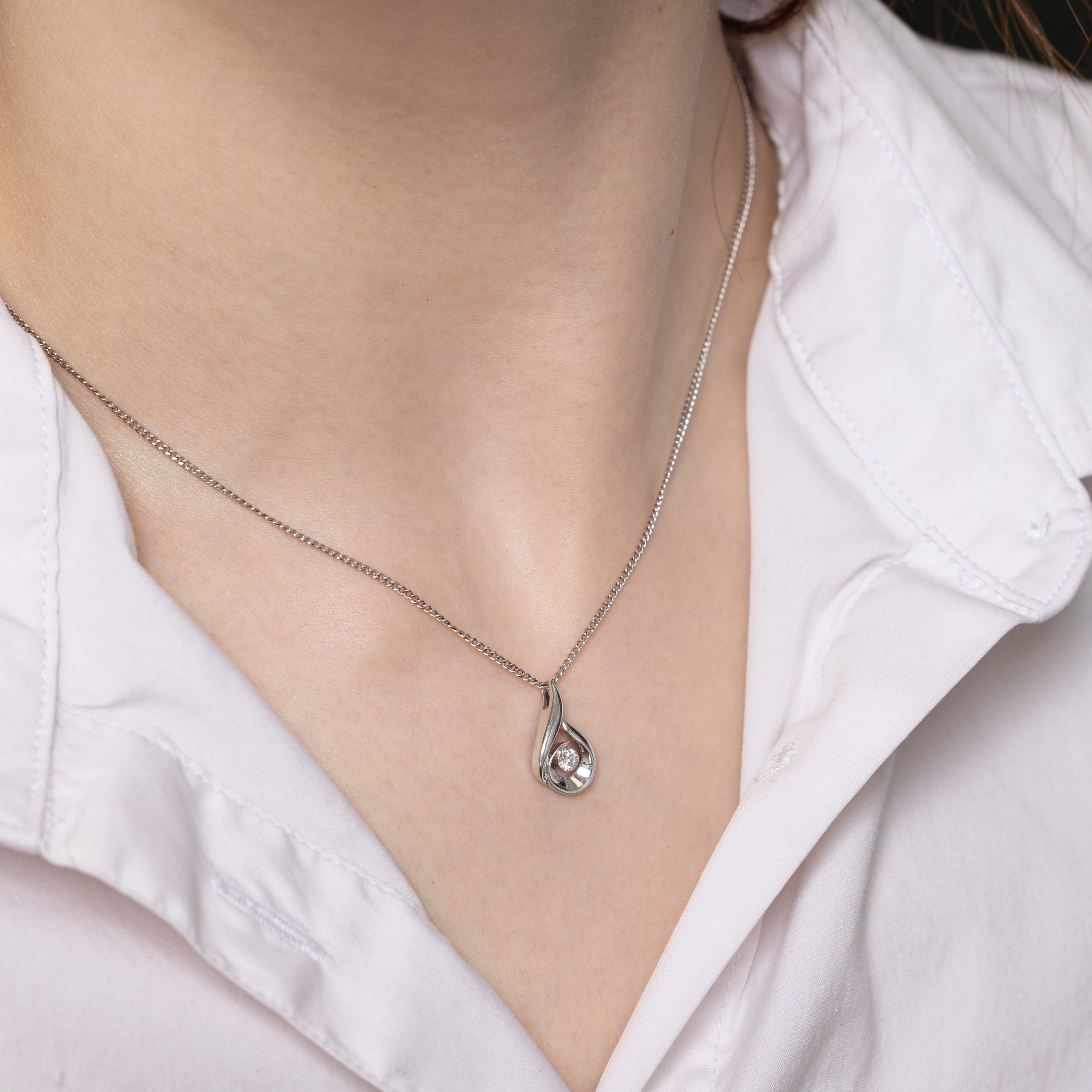 Diamond Openwork Pear Shaped Pendant | 0.11ctw