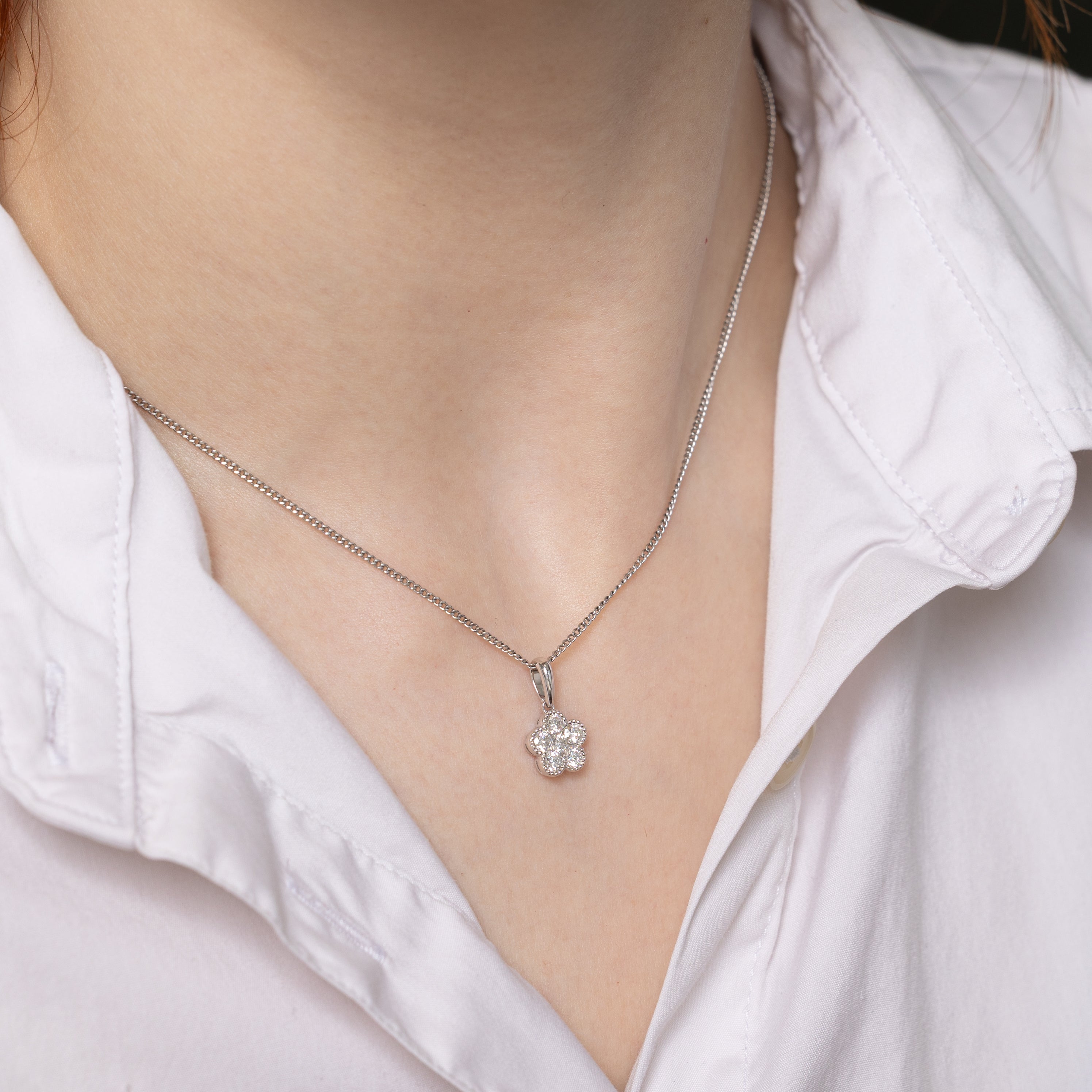 Diamond Daisy Cluster Pendant | 0.56ctw