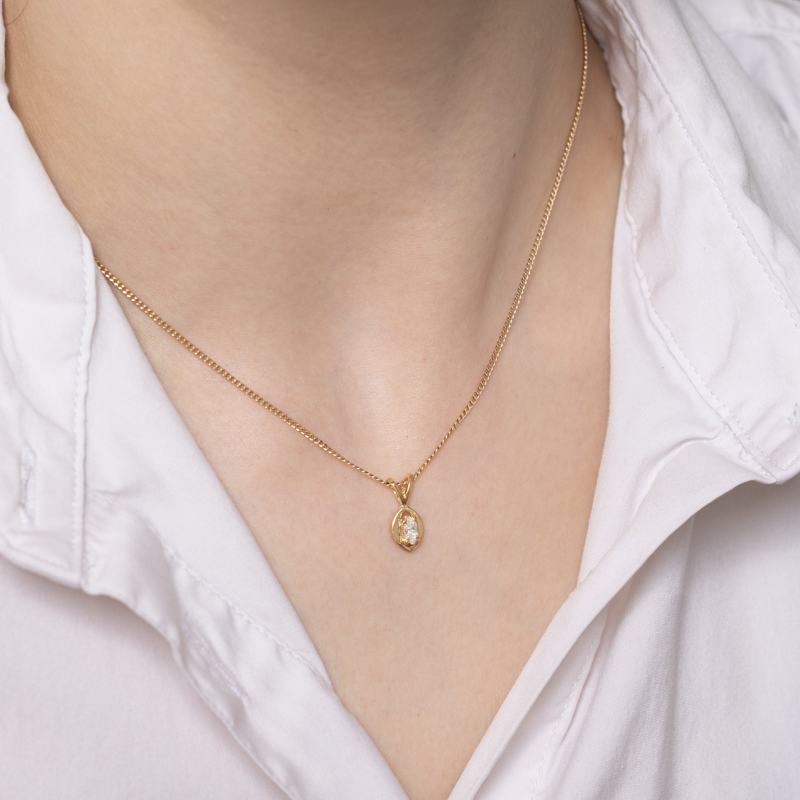 Marquise Cut Diamond Pendant | 0.17ct