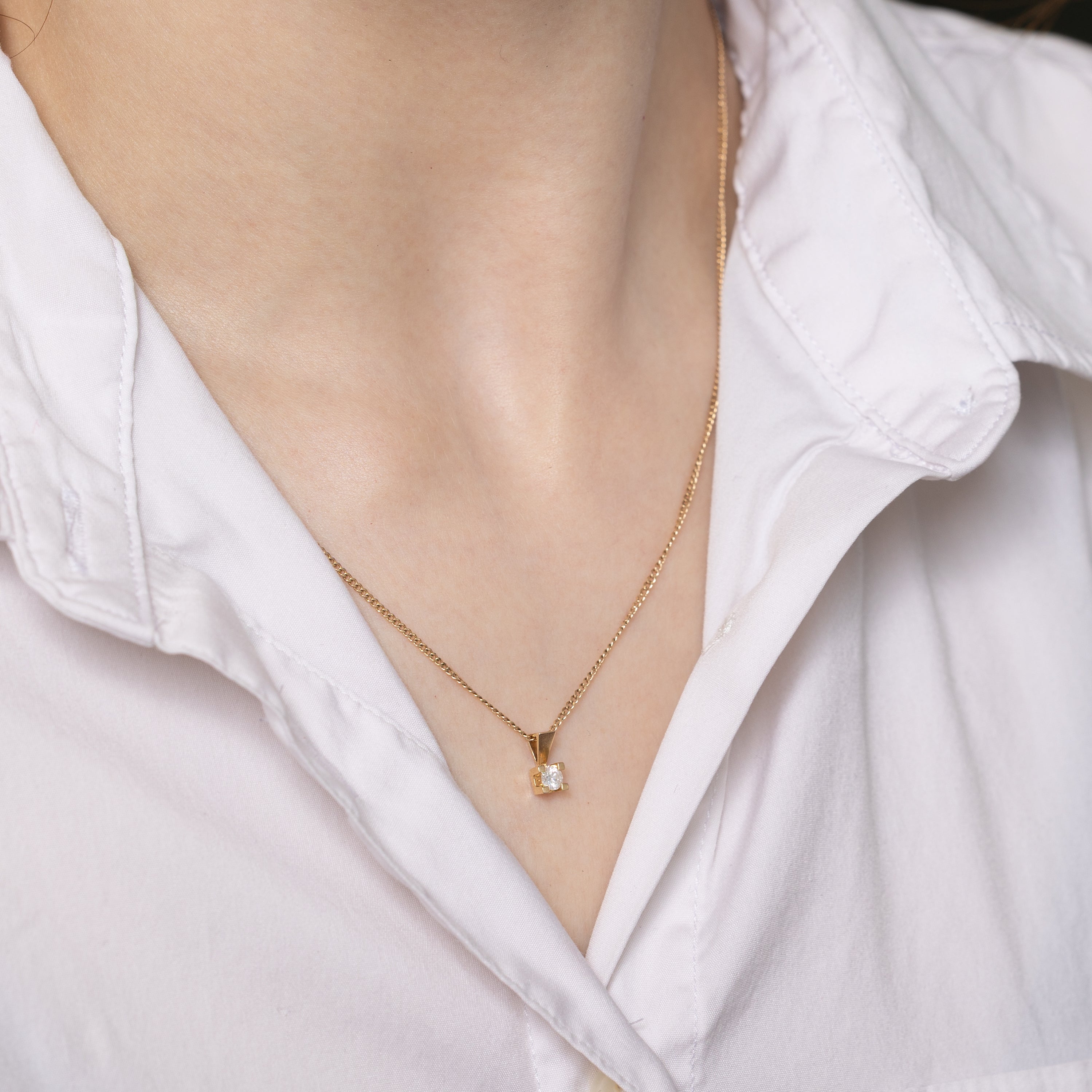 Solitaire Diamond Pendant | 0.15ct