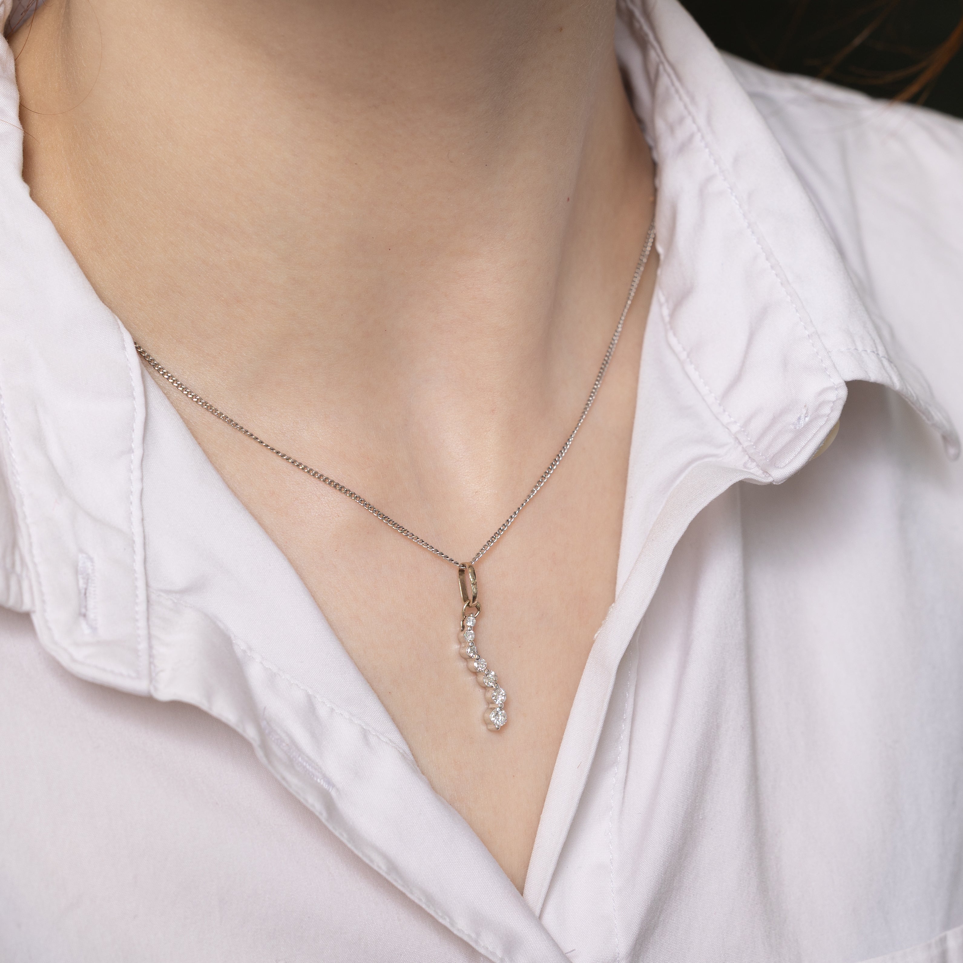 White Gold Diamond Journey Pendant | 0.43ctw