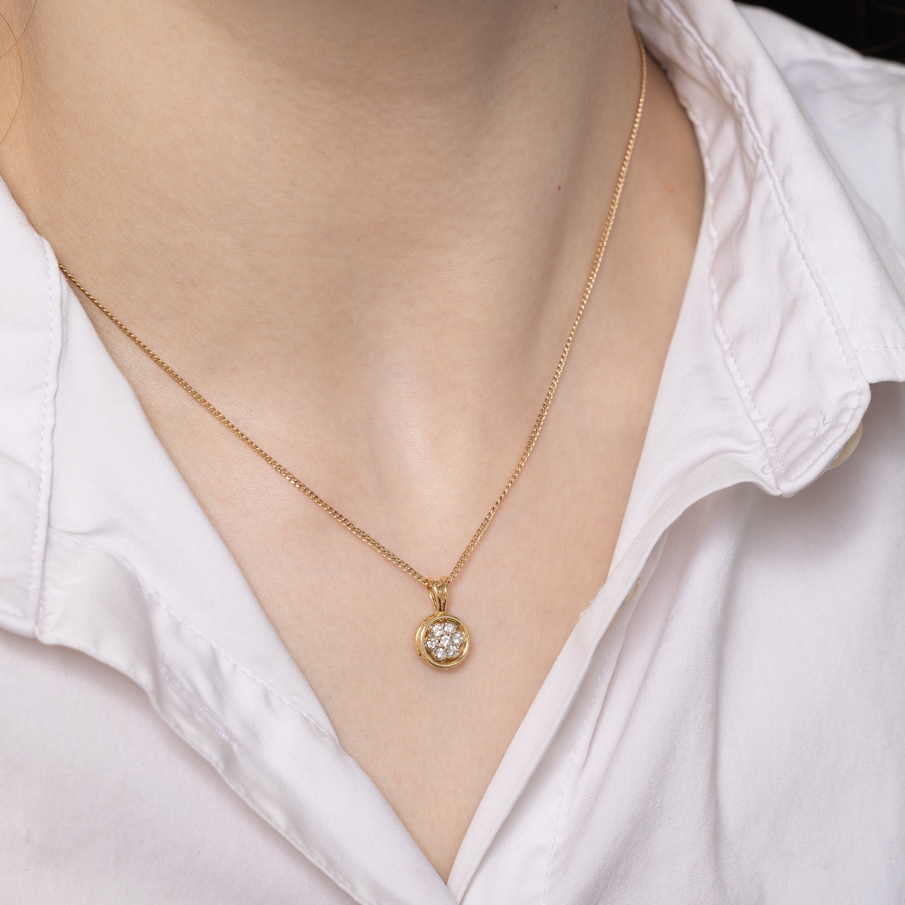 Diamond Round Cluster Pendant | 0.15ctw