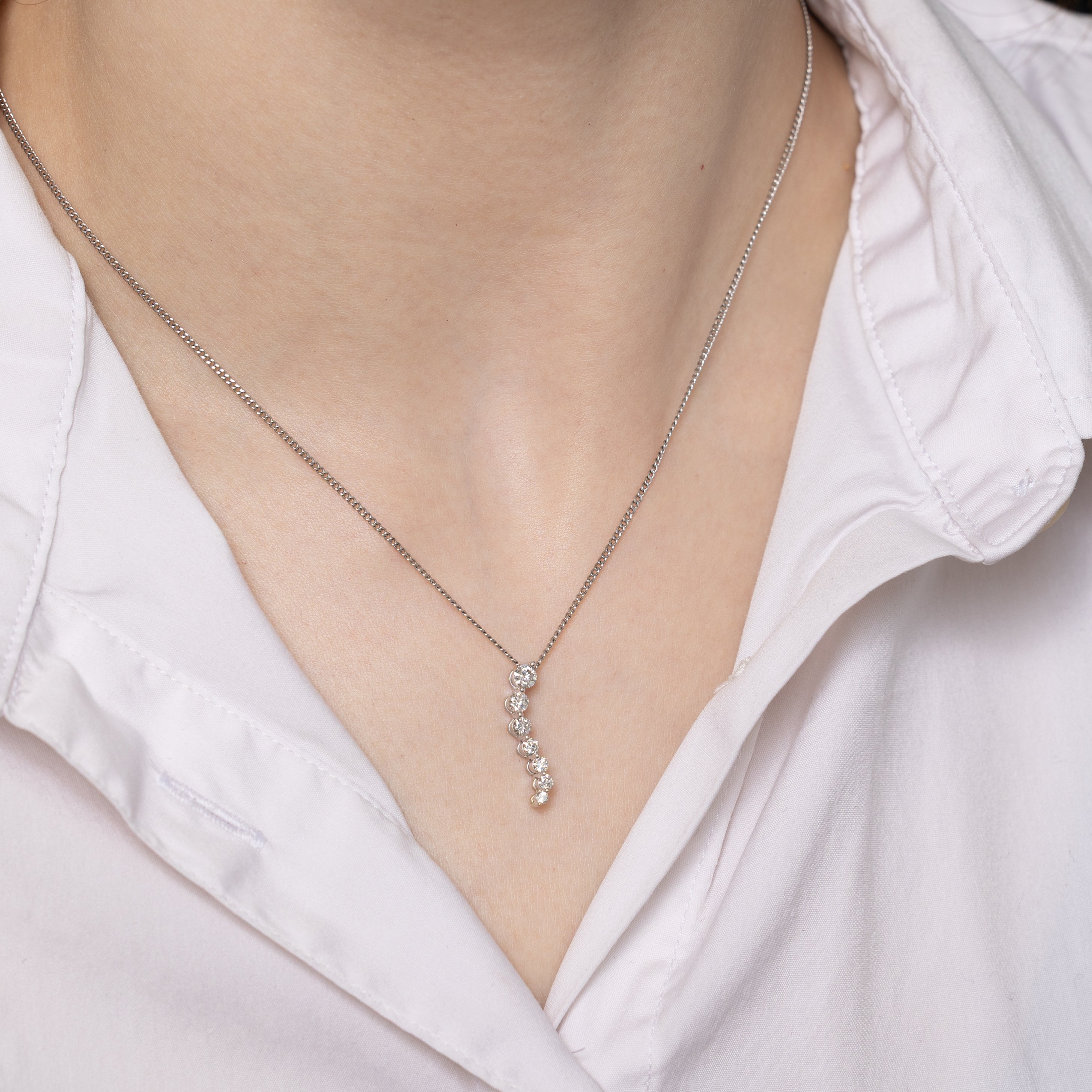 White Gold Diamond Journey Pendant | 0.44ctw