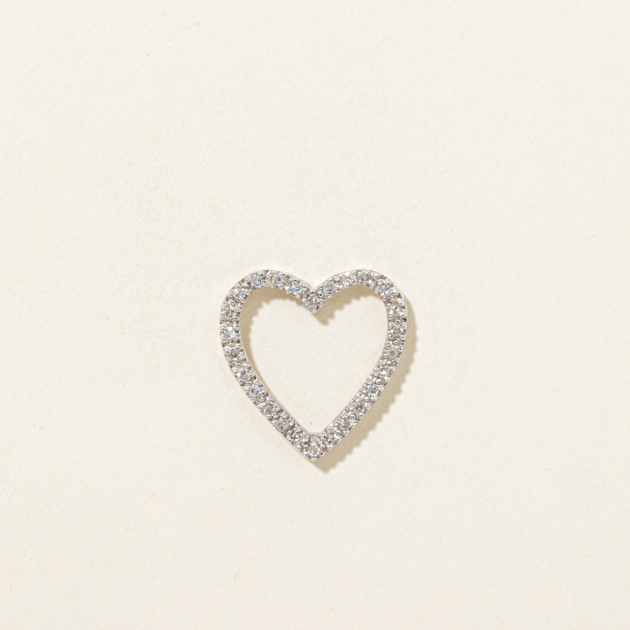 Pave Set Diamond Open Heart Pendant | 0.10ctw