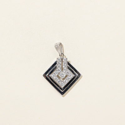 White Gold Diamond Cluster Geometric Pendant | 0.30ctw