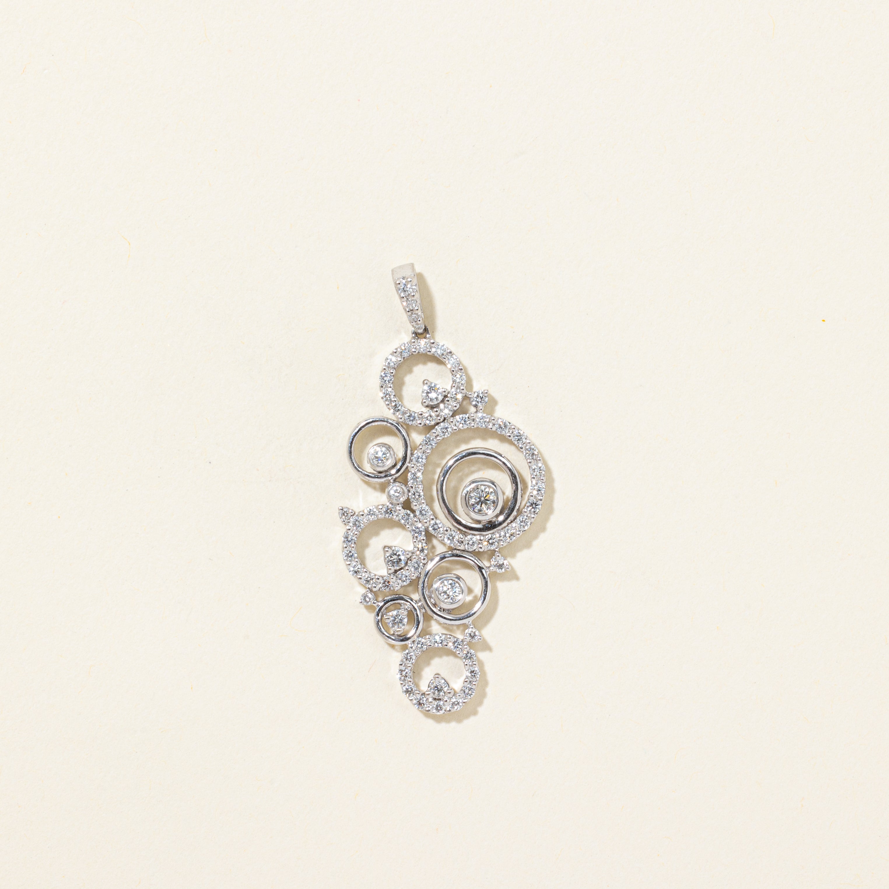 Diamond Open Circles Drop Pendant | 0.95ctw