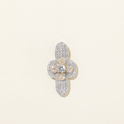 18k Tri Tone Pave Set Diamond Pendant | 1.20ctw