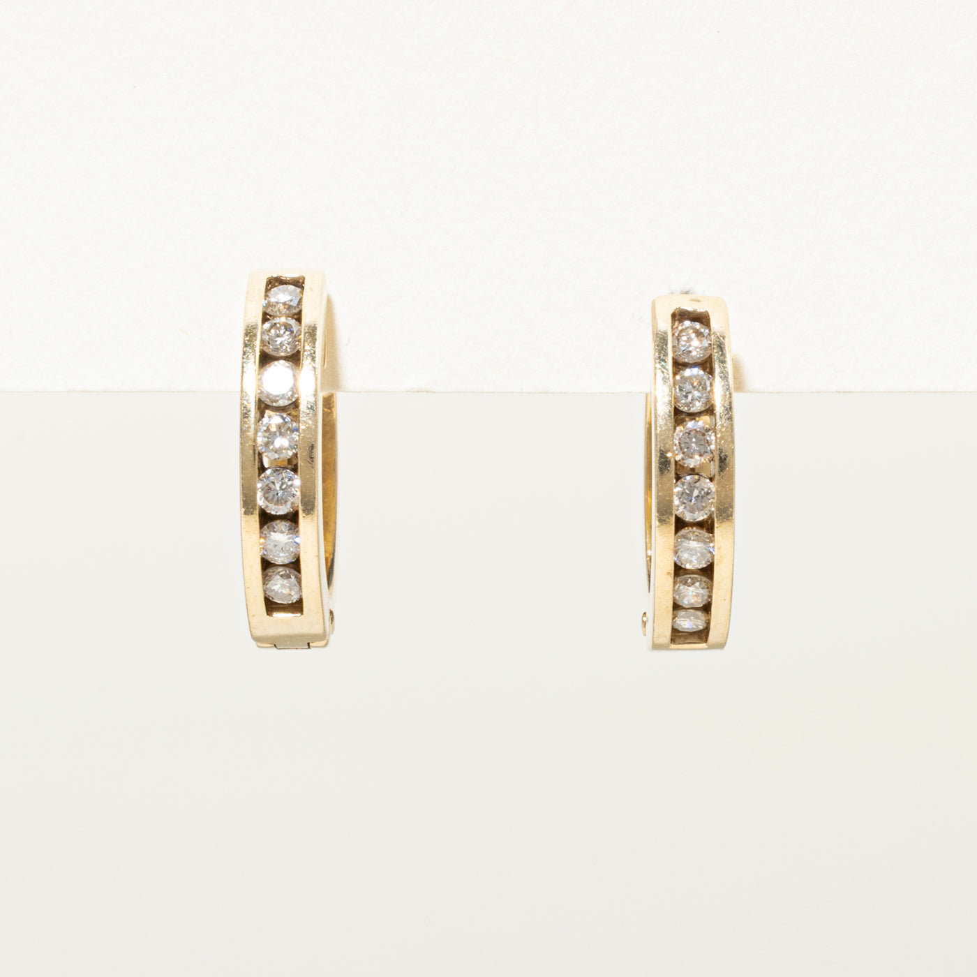 Channel Set Brown Diamond Hoop Earrings | 0.42ctw