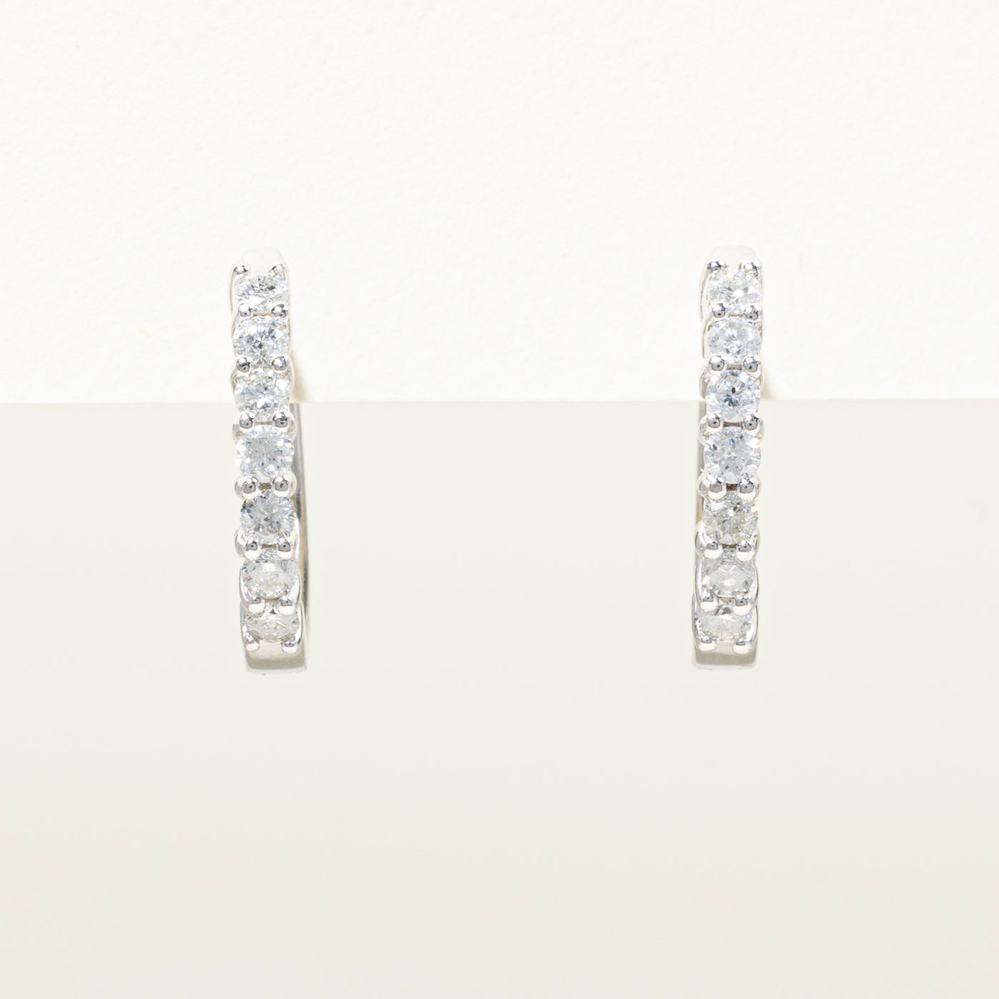 White Gold Diamond Hoop Earrings | 0.40ctw
