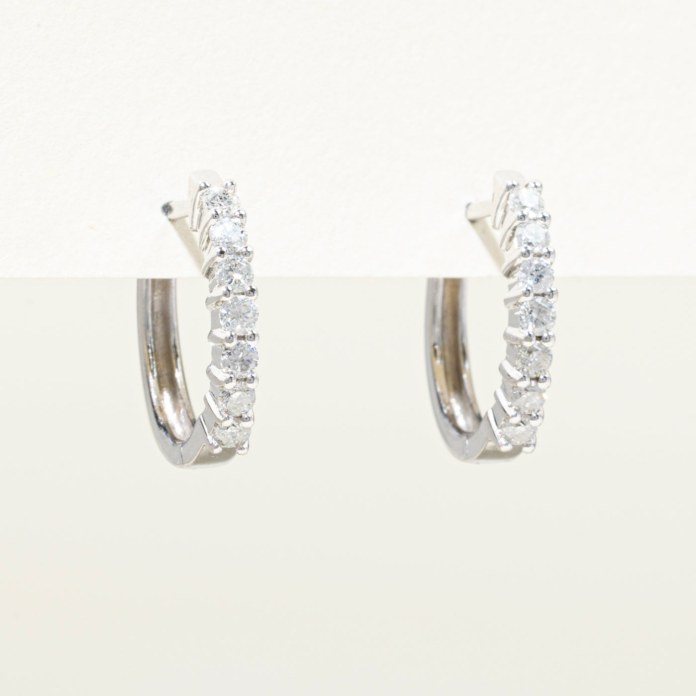 White Gold Diamond Hoop Earrings | 0.40ctw