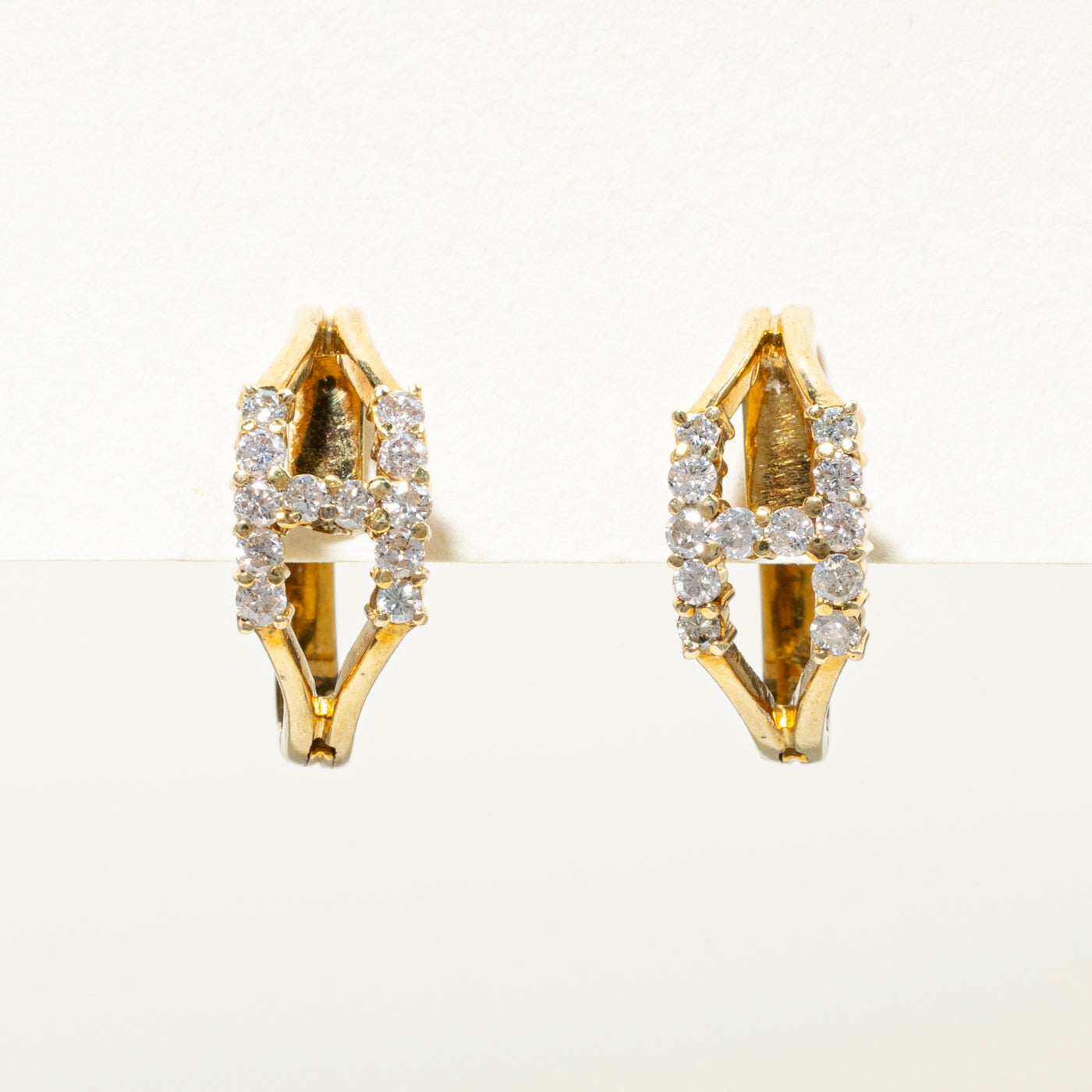 Diamond "H" Initial Hoop Earrings | 0.50ctw