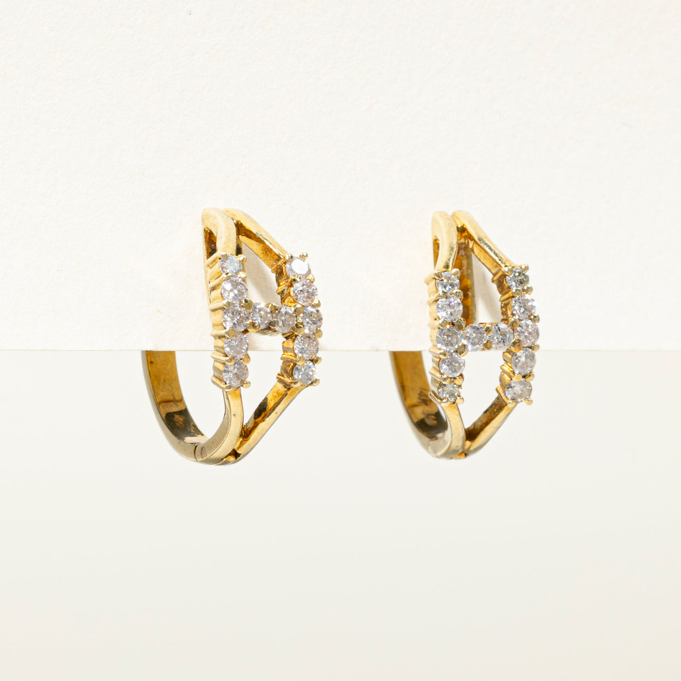 Diamond "H" Initial Hoop Earrings | 0.50ctw