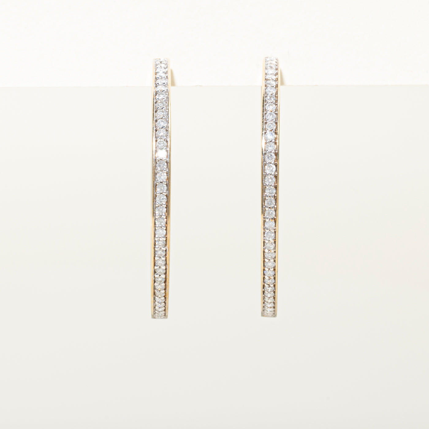 Pave Set Diamond Large Hoop Earrings | 1.00ctw
