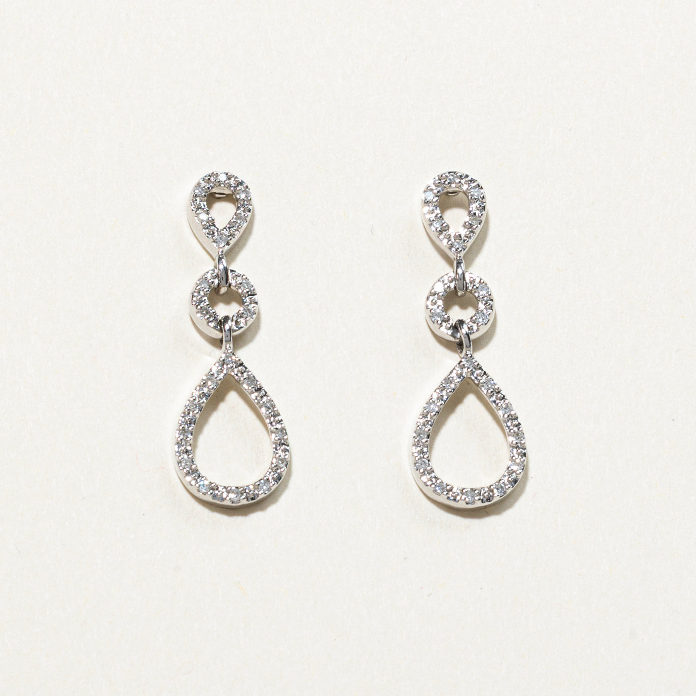 Diamond Pear Shaped Drop Earrings | 0.14ct