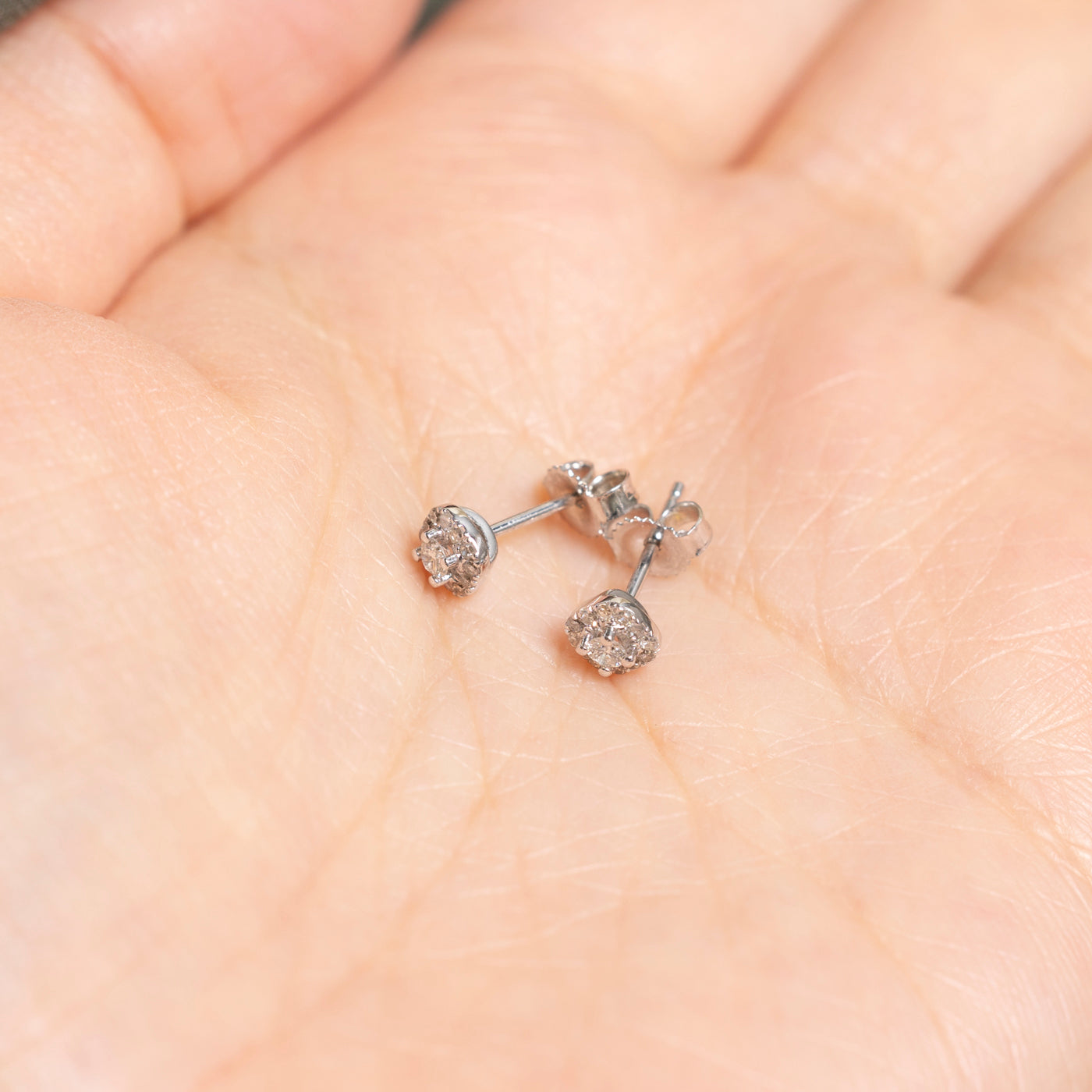 White Gold Diamond Halo Stud Earrings | 0.20ct