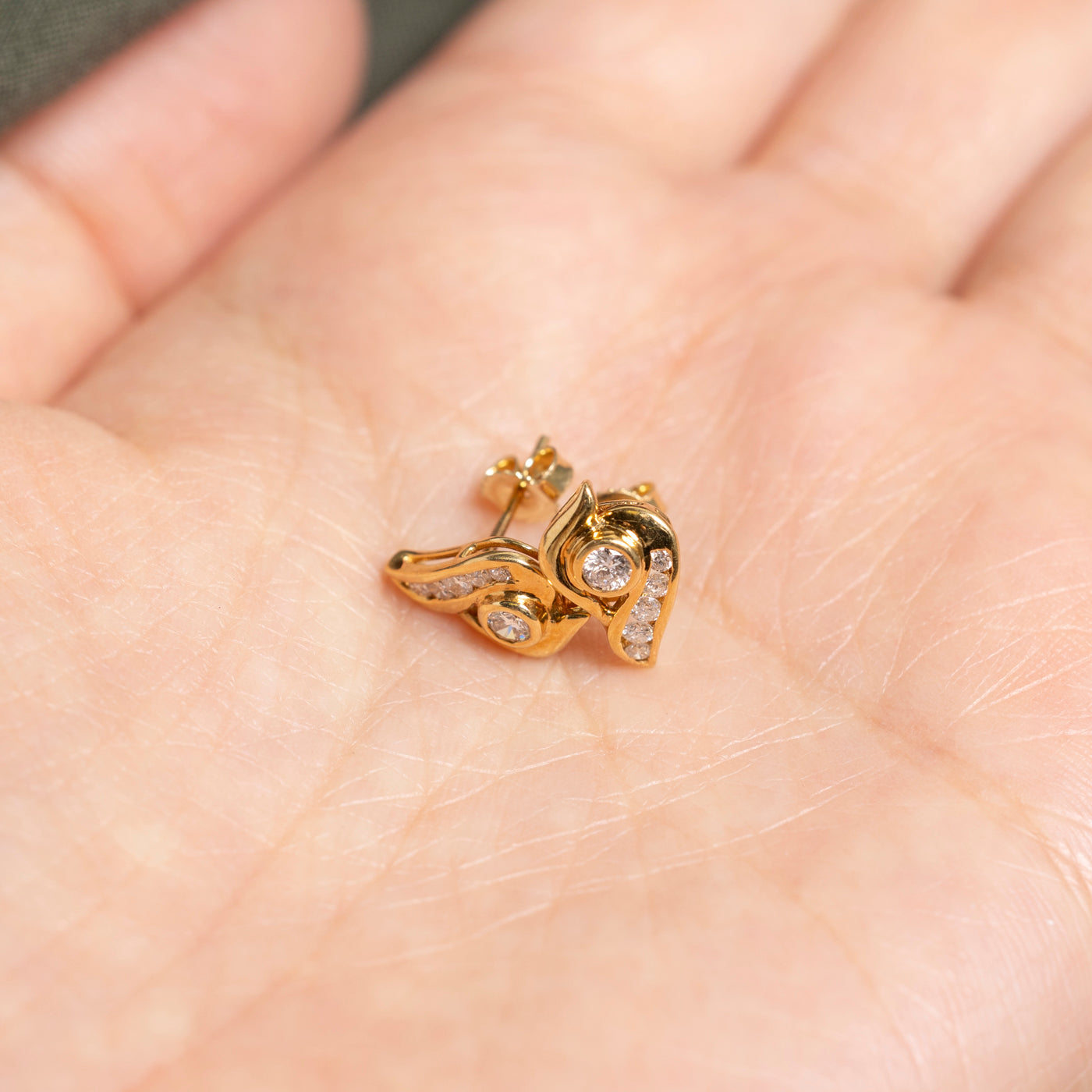 18k Yellow Gold Diamond Stud Earrings | 0.25ctw