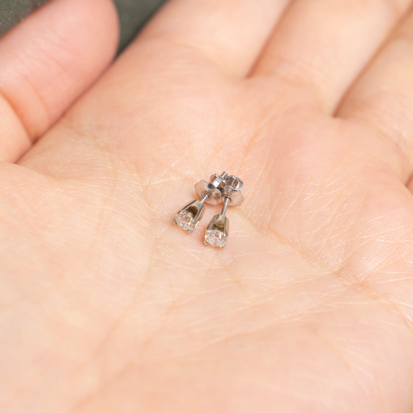 Solitaire Diamond Stud Earrings | 0.28ctw