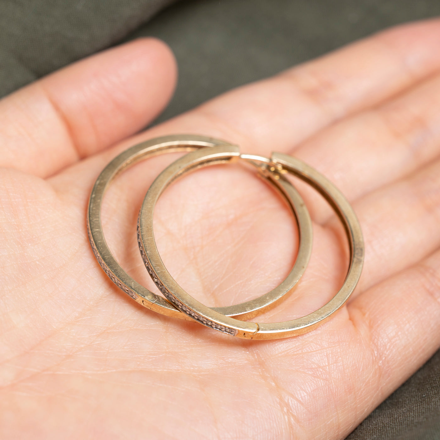 Pave Set Diamond Large Hoop Earrings | 1.00ctw