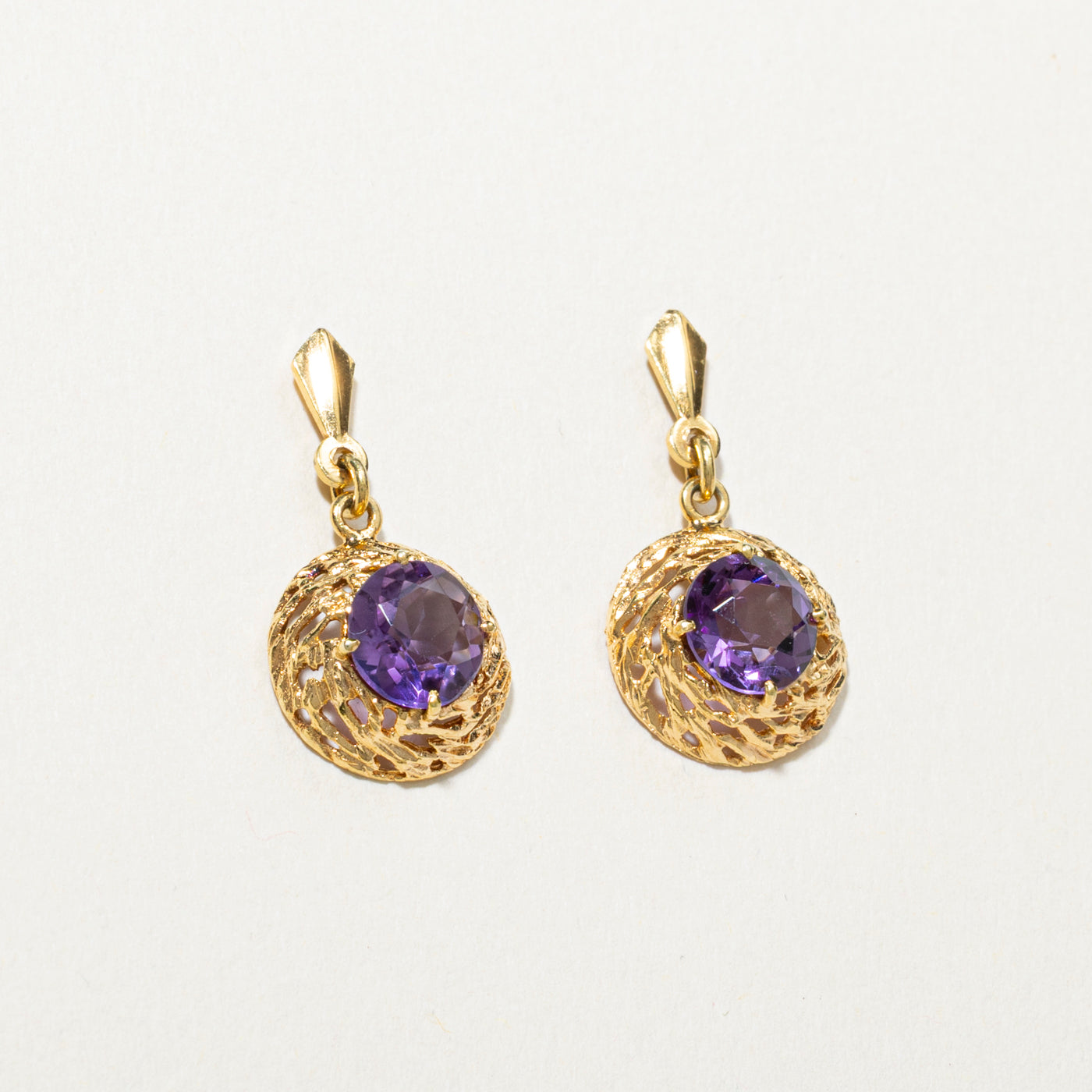 Amethyst Openwork Drop Earrings | 2.00ctw