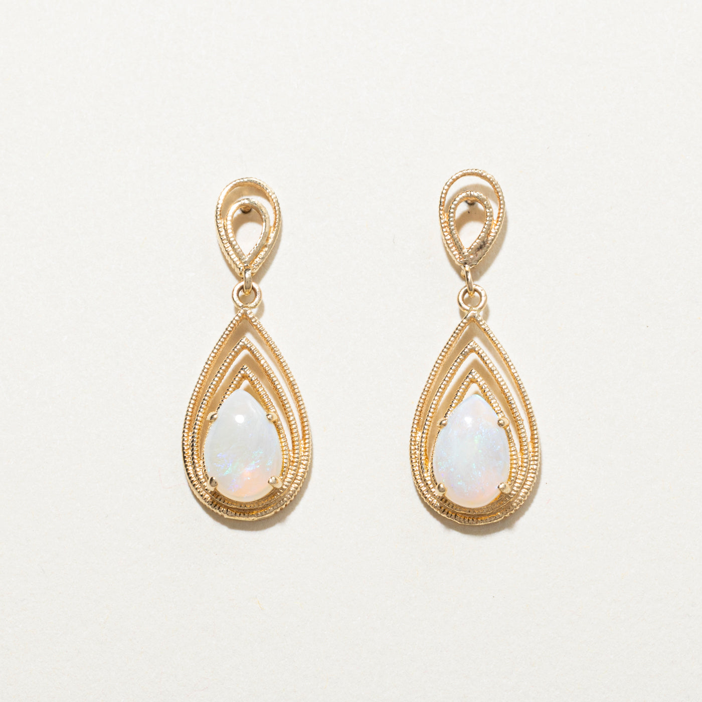 Opal Pear Shaped Drop Earrings | 1.50ctw