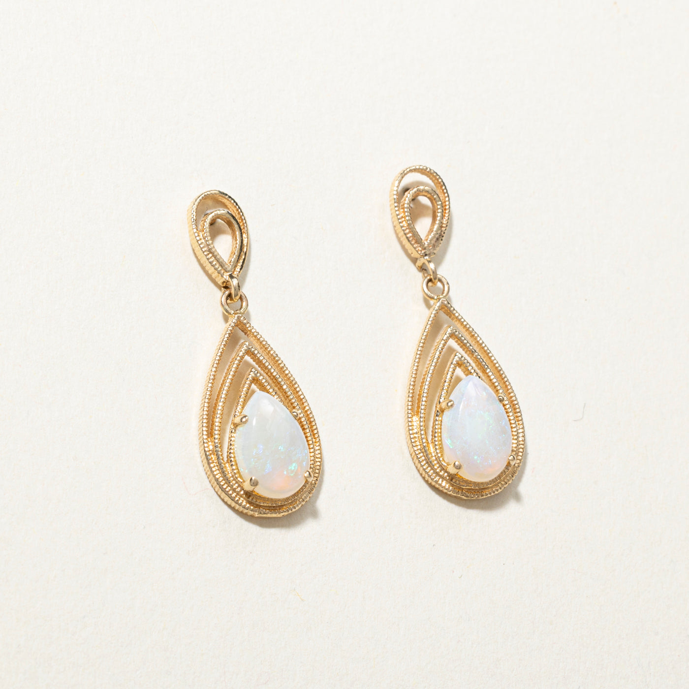 Opal Pear Shaped Drop Earrings | 1.50ctw