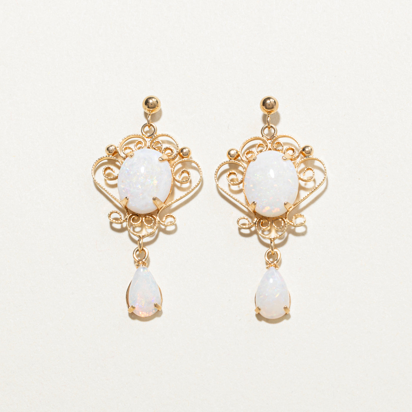 Opal Scrollwork Chandelier Earrings | 3.00ctw