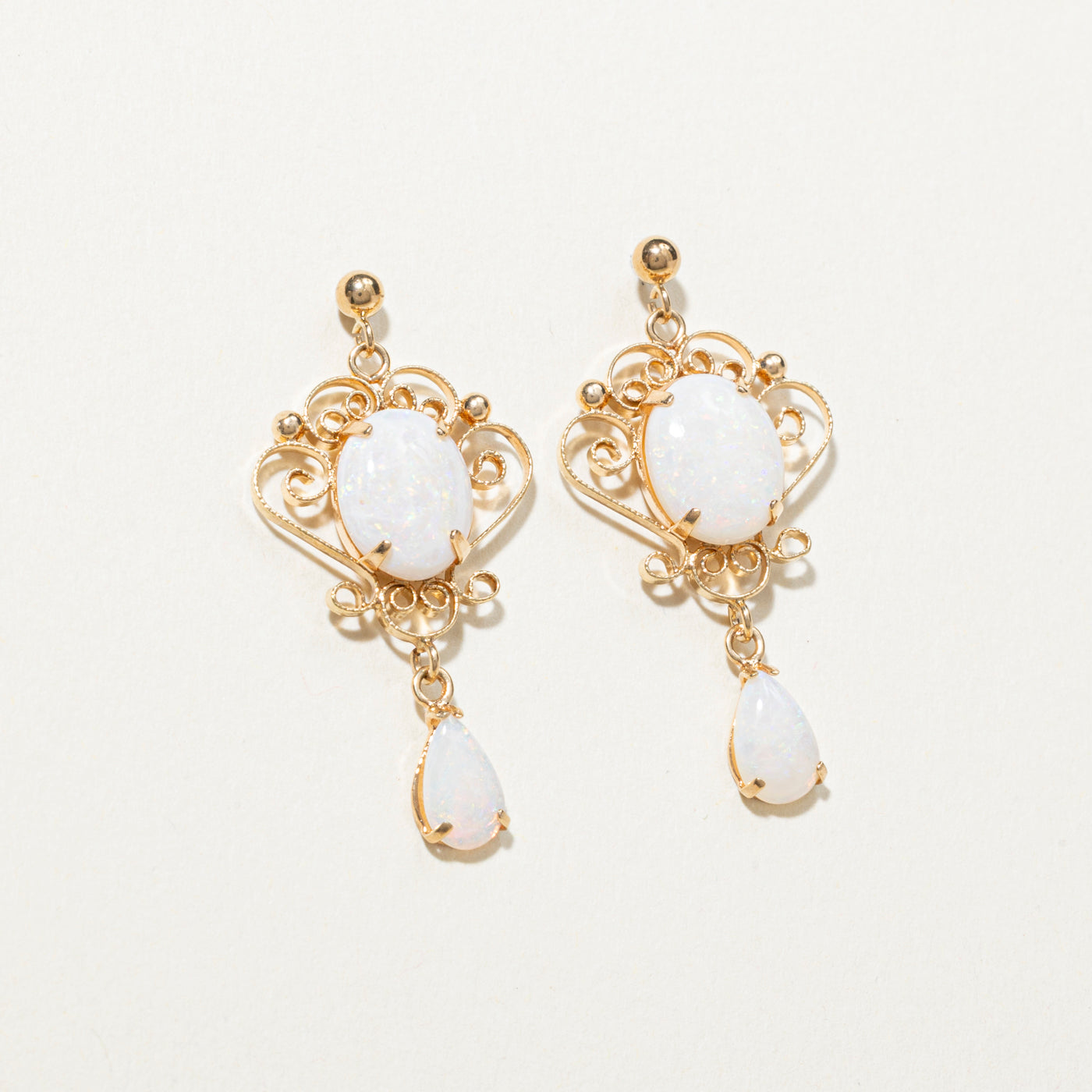 Opal Scrollwork Chandelier Earrings | 3.00ctw