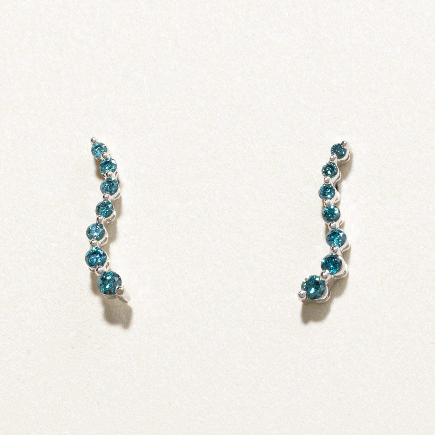 Blue Diamond Wave Stud Earrings | 0.25ctw