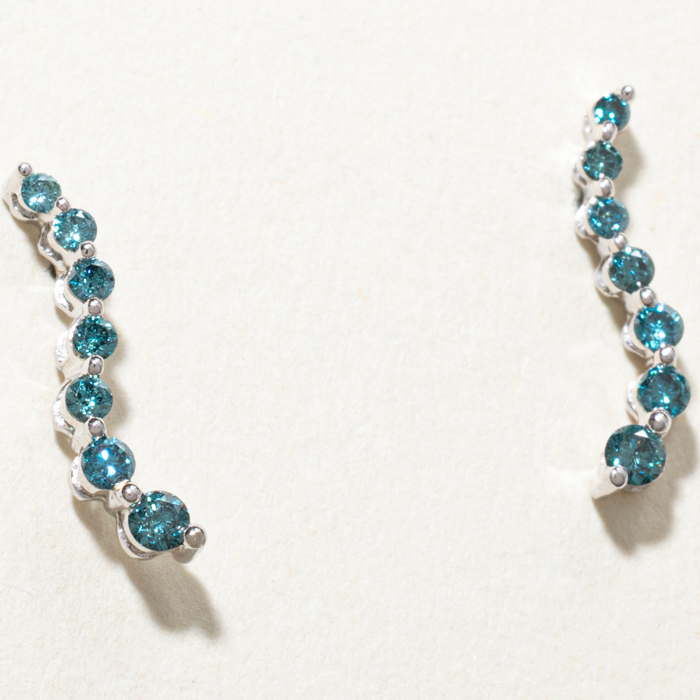 Blue Diamond Wave Stud Earrings | 0.25ctw