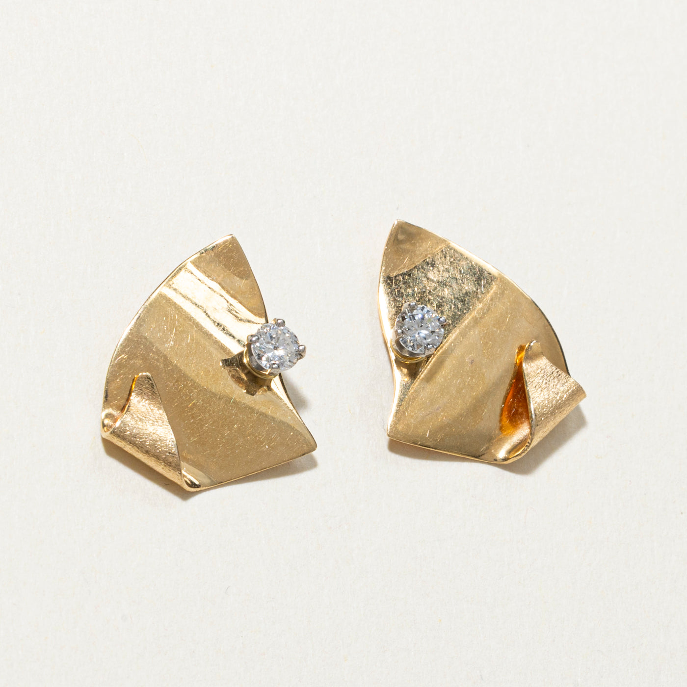 18k Diamond Abstract Stud Earrings | 0.25ctw