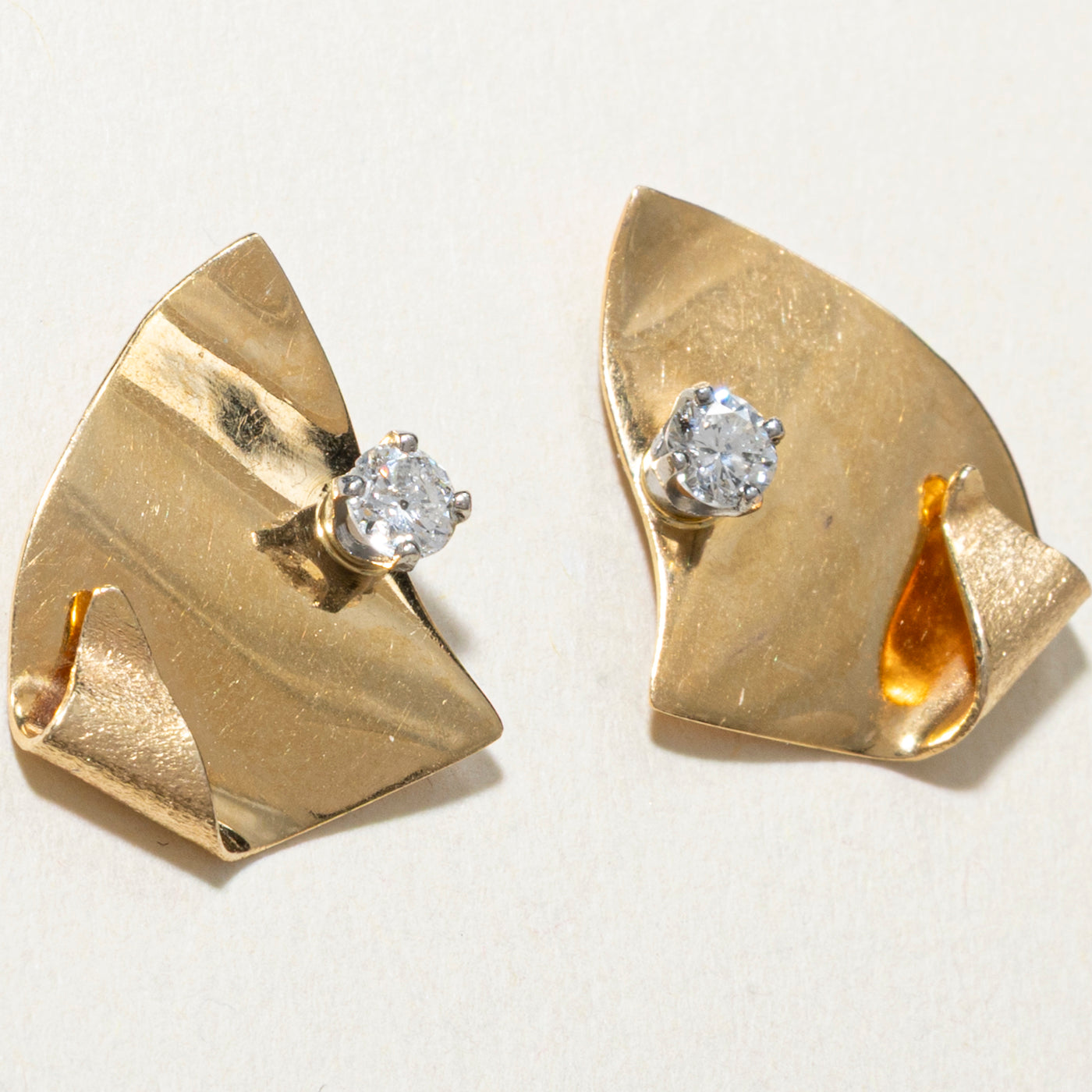 18k Diamond Abstract Stud Earrings | 0.25ctw